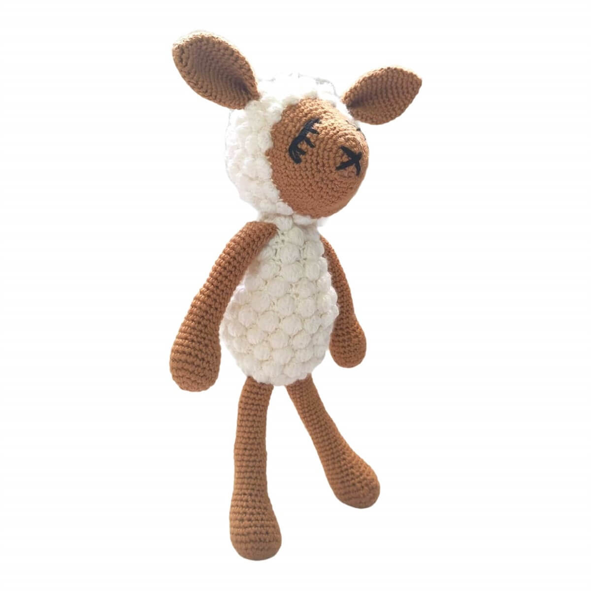 Amigurumi Özel Tasarım Organik El Örgüsü Kuzu Figürlü Oyuncak 35cm-Ev Gereçleri-QuzucukKids.com