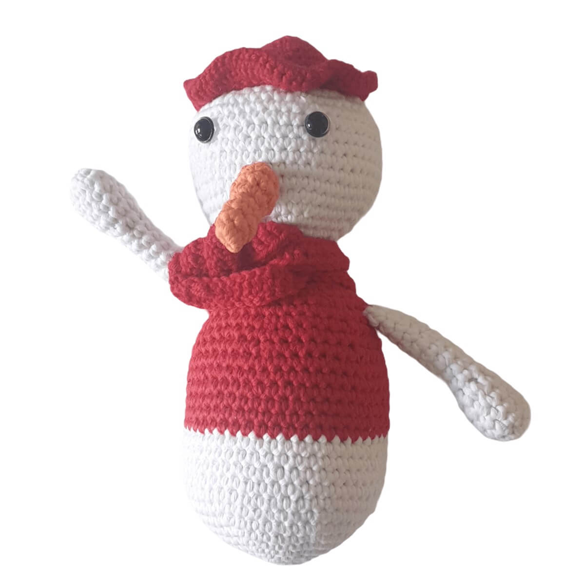 Amigurumi Özel Tasarım Organik El Örgüsü Kardan Adam Oyuncak 18cm-Ev Gereçleri-QuzucukKids.com