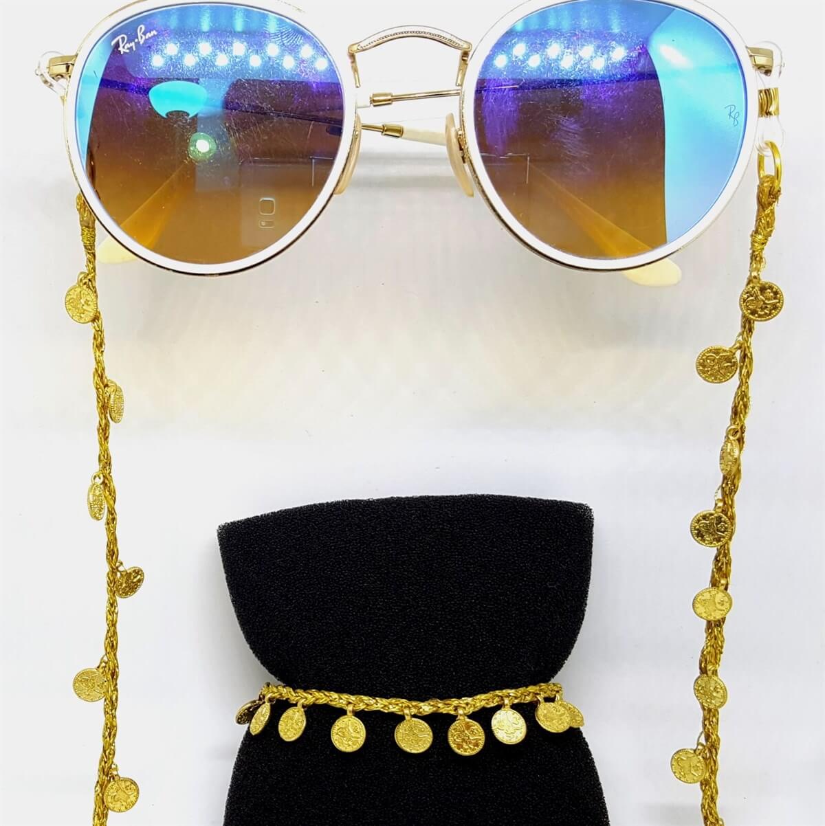 Anatolia Otantik Gold Gözlük Zinciri & Bileklik Set-Aksesuar-QuzucukKids.com
