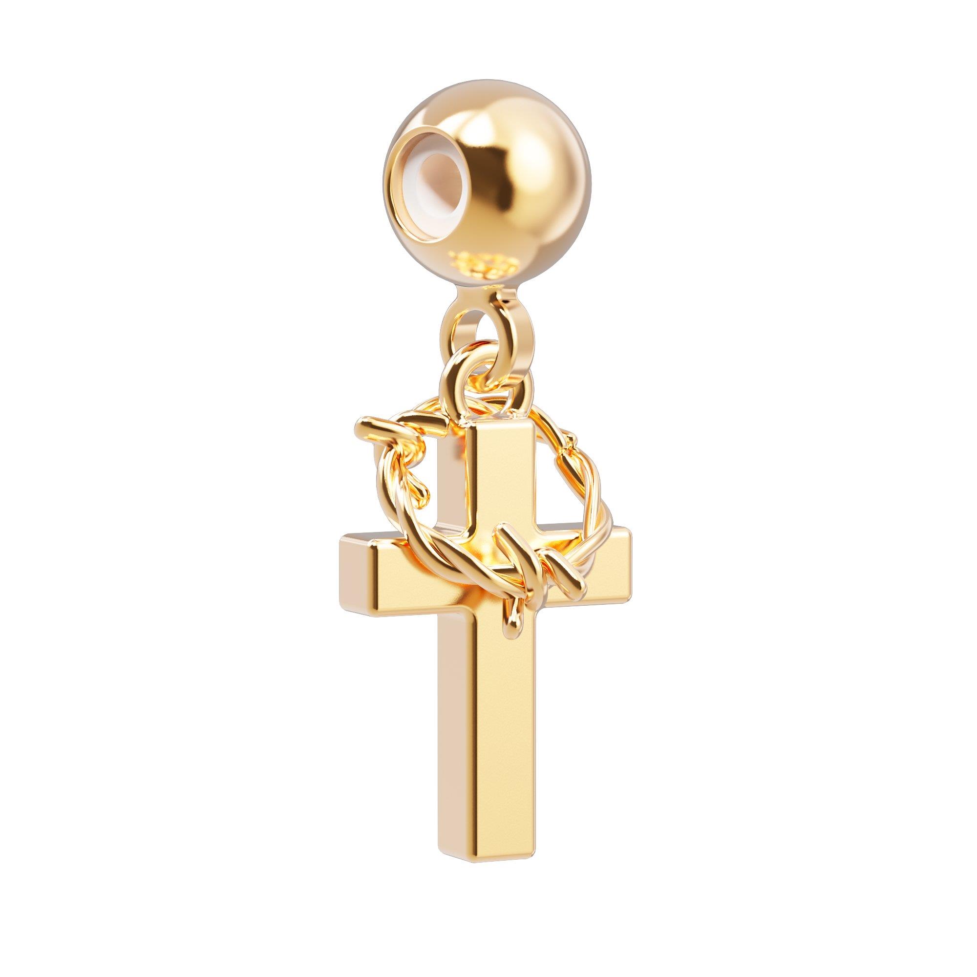 Chocli 18 Ayar Altın Kaplama Charm - Cross