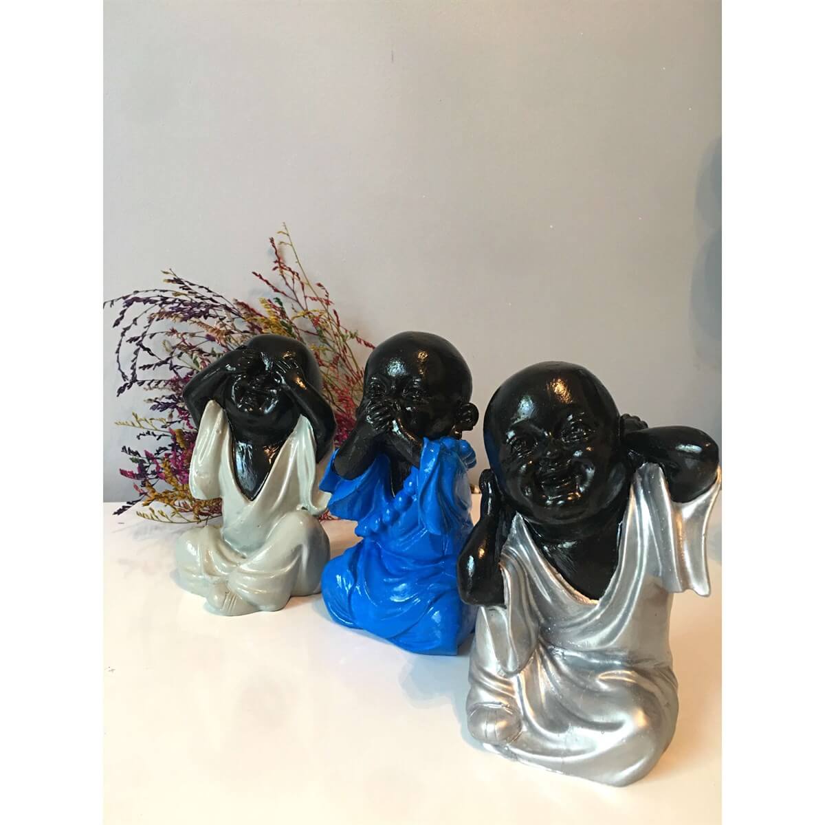 El Yapımı Büyük Boy Buda Heykel Seti-Ev Gereçleri-QuzucukKids.com