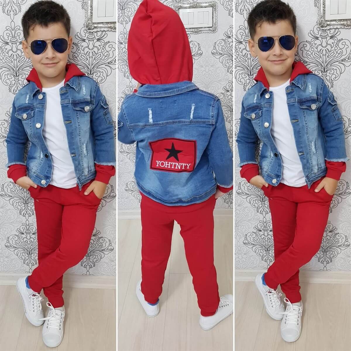 Erkek Çocuk Baharlık Kot Ceket Takım-Seasonal Products-QuzucukKids.com