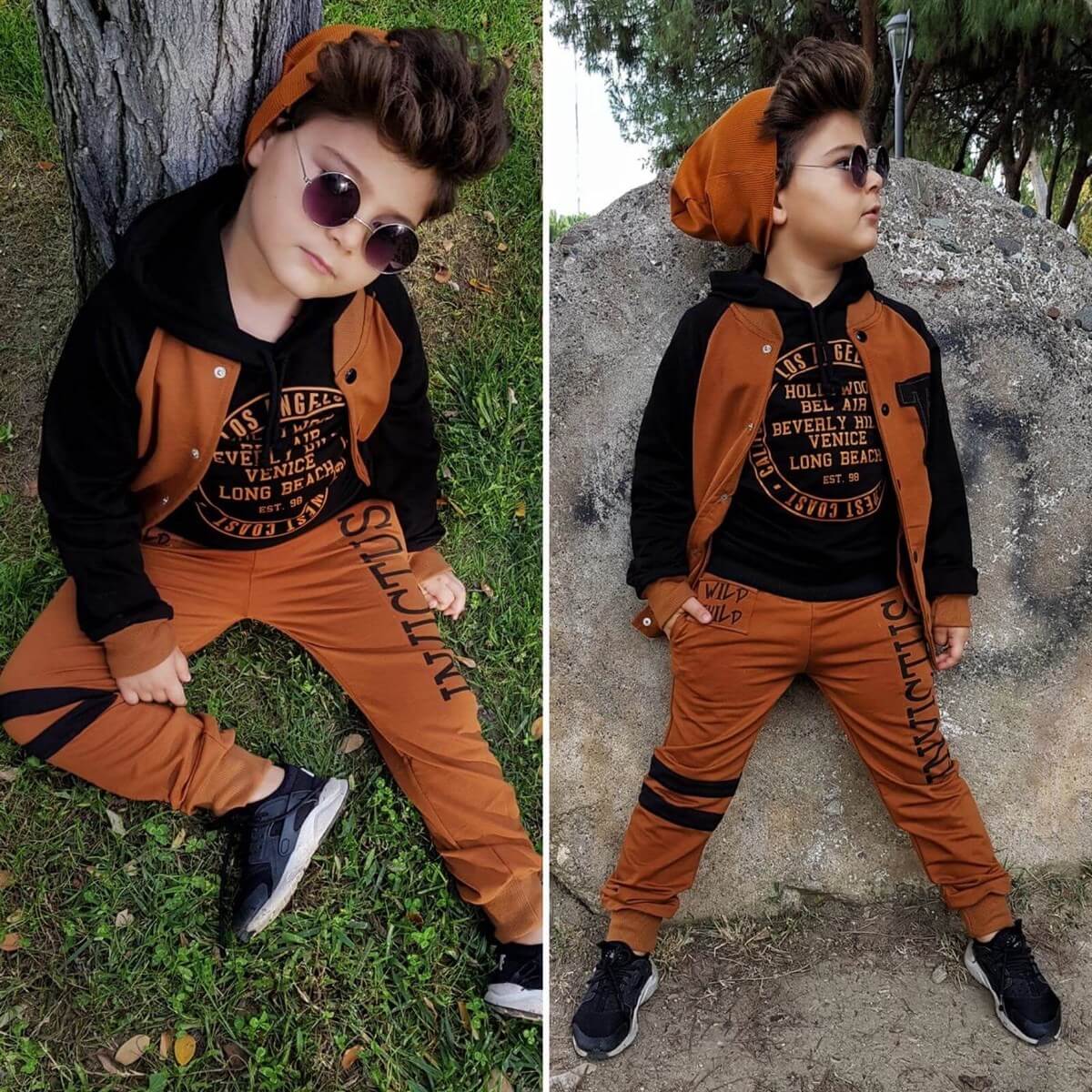 Erkek Çocuk Kahverengi Spor Ceket Kombin-Seasonal Products-QuzucukKids.com