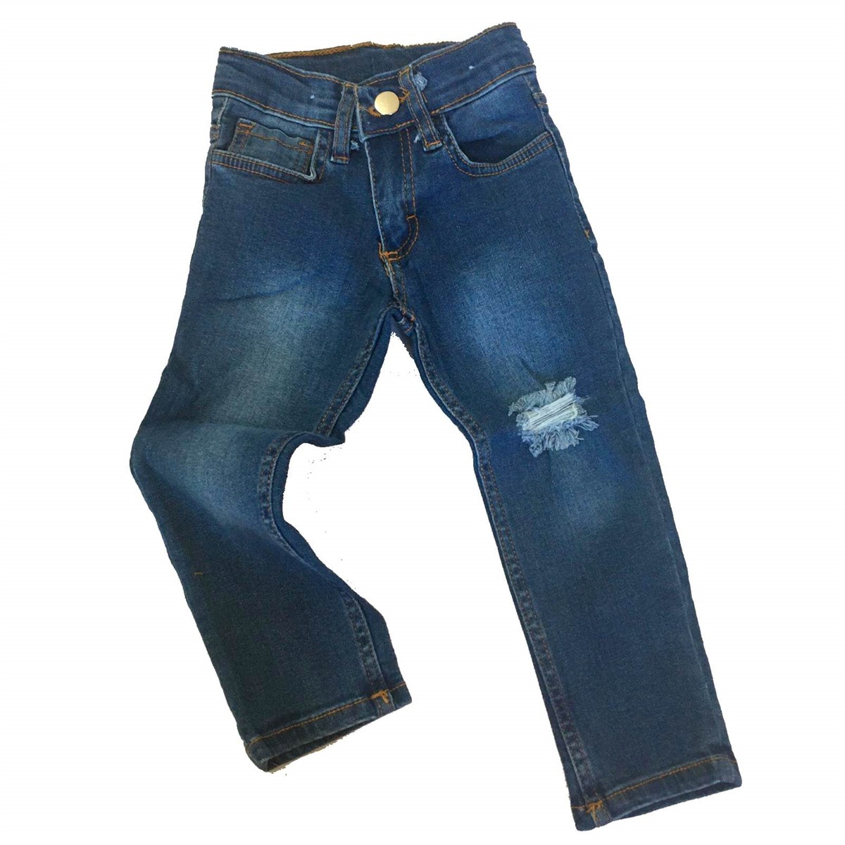 Erkek Çocuk Taşlamalı Likralı Kot Pantolon-Kid Boy Trousers, Jeans, Joggers & Leggings-QuzucukKids.com
