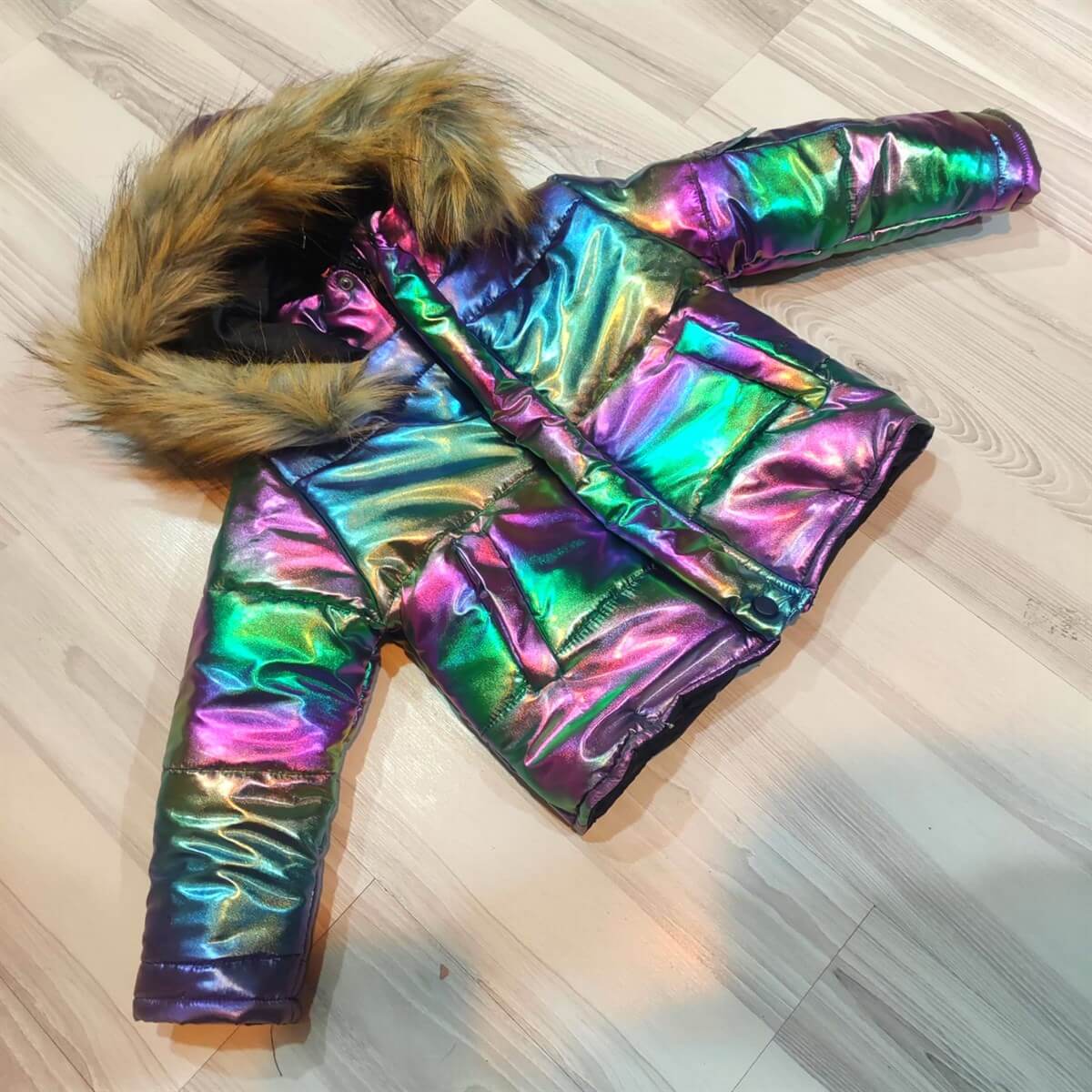 Kız Çocuk Kışlık Yanar Döner Şişme Mont-Kid Girl Jacket-QuzucukKids.com