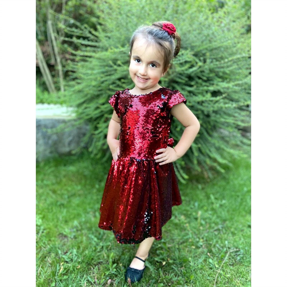 Kız Çocuk Pulpayet Parti & Doğum Günü Elbisesi-Kid Girl Dresses-QuzucukKids.com