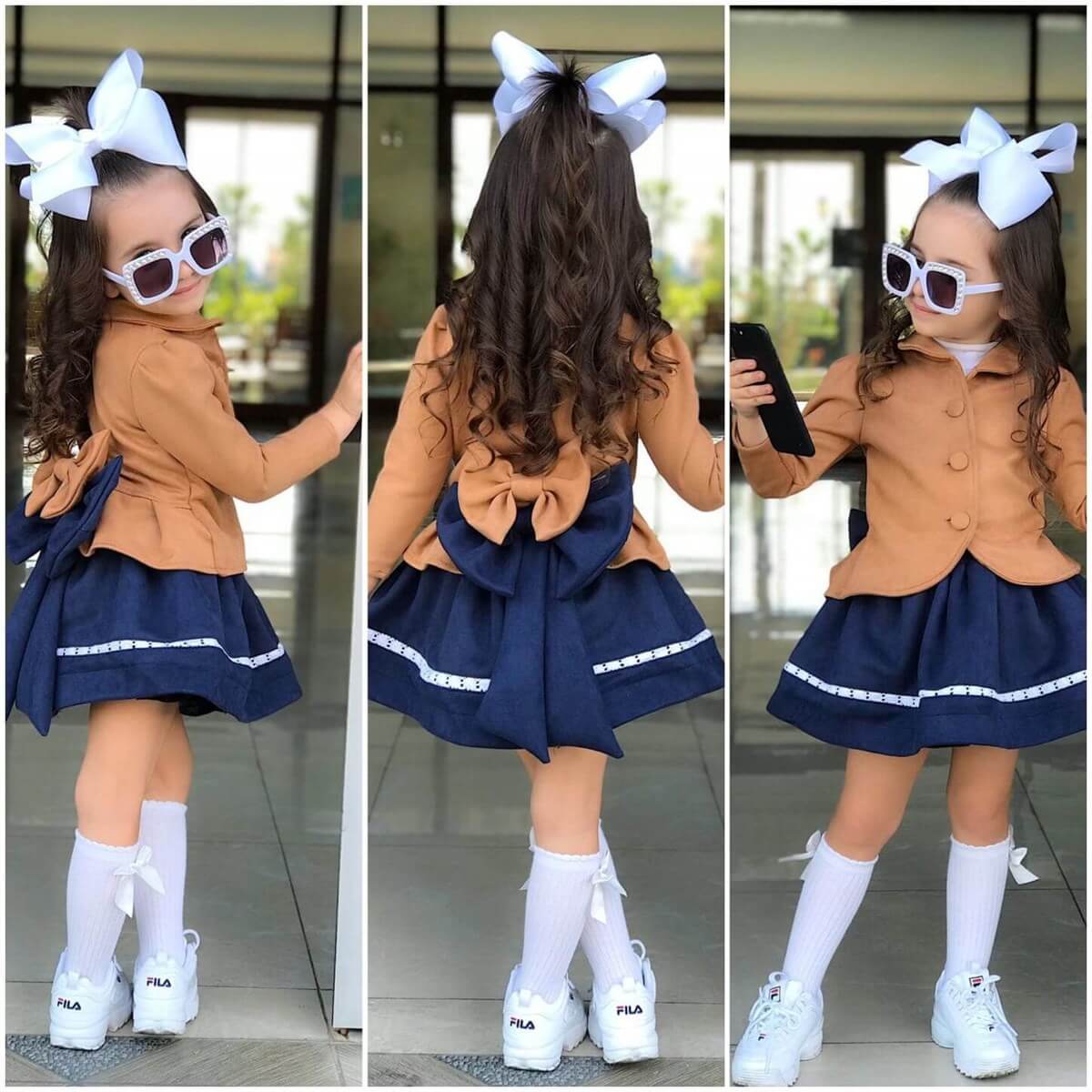 Kız Çocuk Süet Ceketli Kahverengi Takım-Seasonal Products-QuzucukKids.com