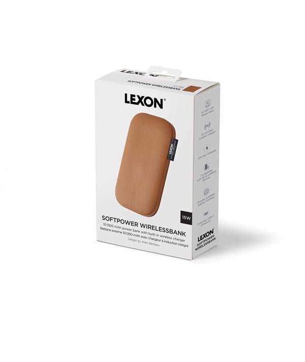 Lexon Softpower Wirelessbank - Power bank with built-in wireless charger