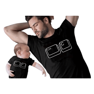 Baba & Oğul Baskılı T-Shirt-Erkek Çocuk Tek Alt & Üst-QuzucukKids.com