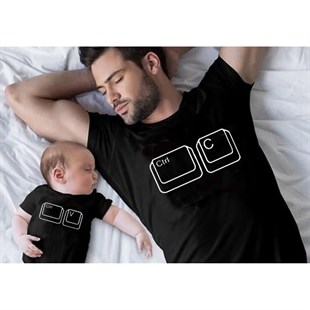Baba & Oğul Baskılı T-Shirt-Erkek Çocuk Tek Alt & Üst-QuzucukKids.com