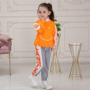 Çocuk Smiley Eşofman Seti-Kid Girl Cloth Sets-QuzucukKids.com