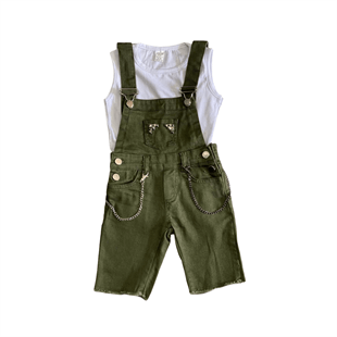 Çocuk Yeşil Solopet Takım-Kid Girl Cloth Sets-QuzucukKids.com