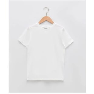Erkek Çocuk Beyaz T-Shirt-Erkek Çocuk Tek Alt & Üst-Erkek Çocuk Beyaz T-Shirt | QuzucukKids.com-QuzucukKids.com