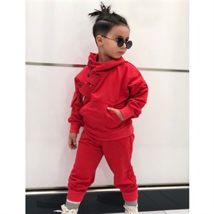 Erkek Çocuk Çıtçıt Detaylı Kırmızı Takım-Kid Boy Cloth Sets-Erkek Çocuk Çıtçıt Detaylı Siyah Takım | QuzucukKids.com-QuzucukKids.com