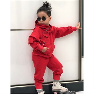 Erkek Çocuk Çıtçıt Detaylı Kırmızı Takım-Kid Boy Cloth Sets-Erkek Çocuk Çıtçıt Detaylı Siyah Takım | QuzucukKids.com-QuzucukKids.com