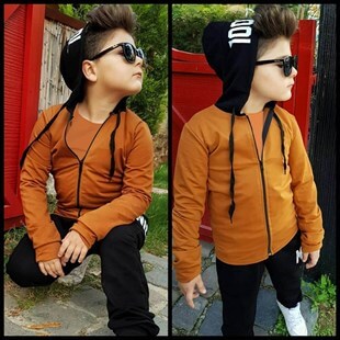 Erkek Çocuk Kahverengi Spor Giyim-Kid Boy Cloth Sets-QuzucukKids.com