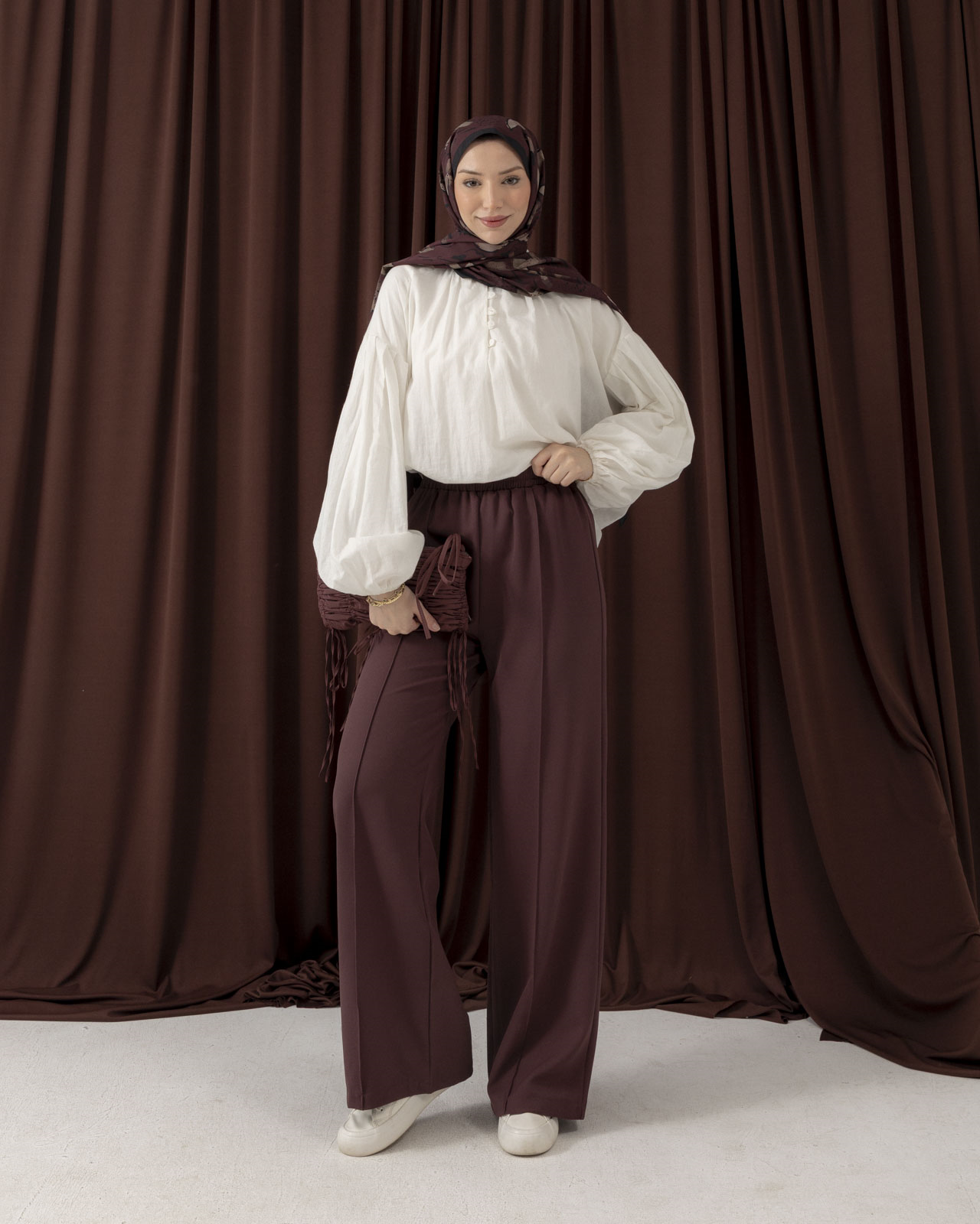 Beli Lastikli Bordo Pantolon