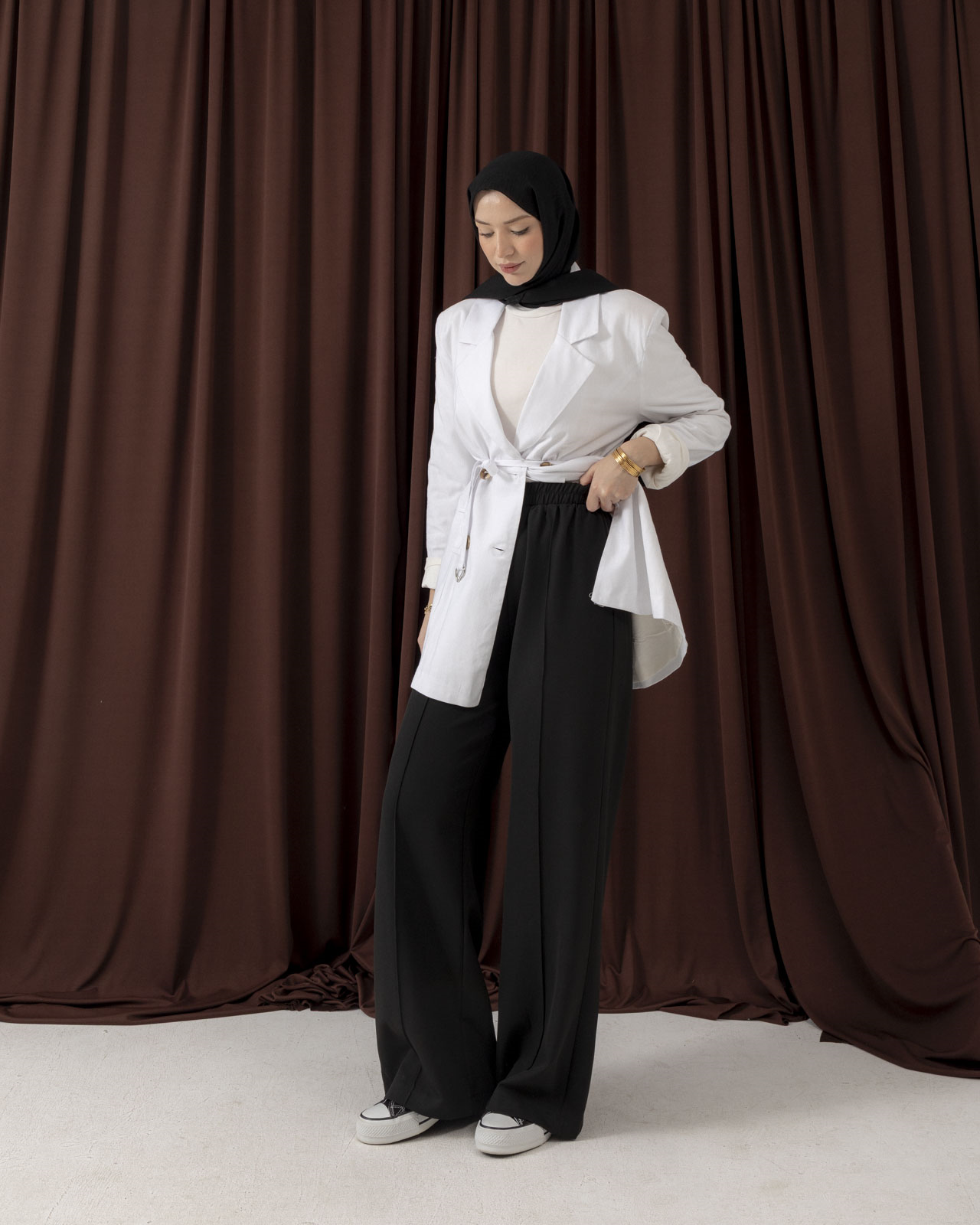 Beli Lastikli Siyah Pantolon