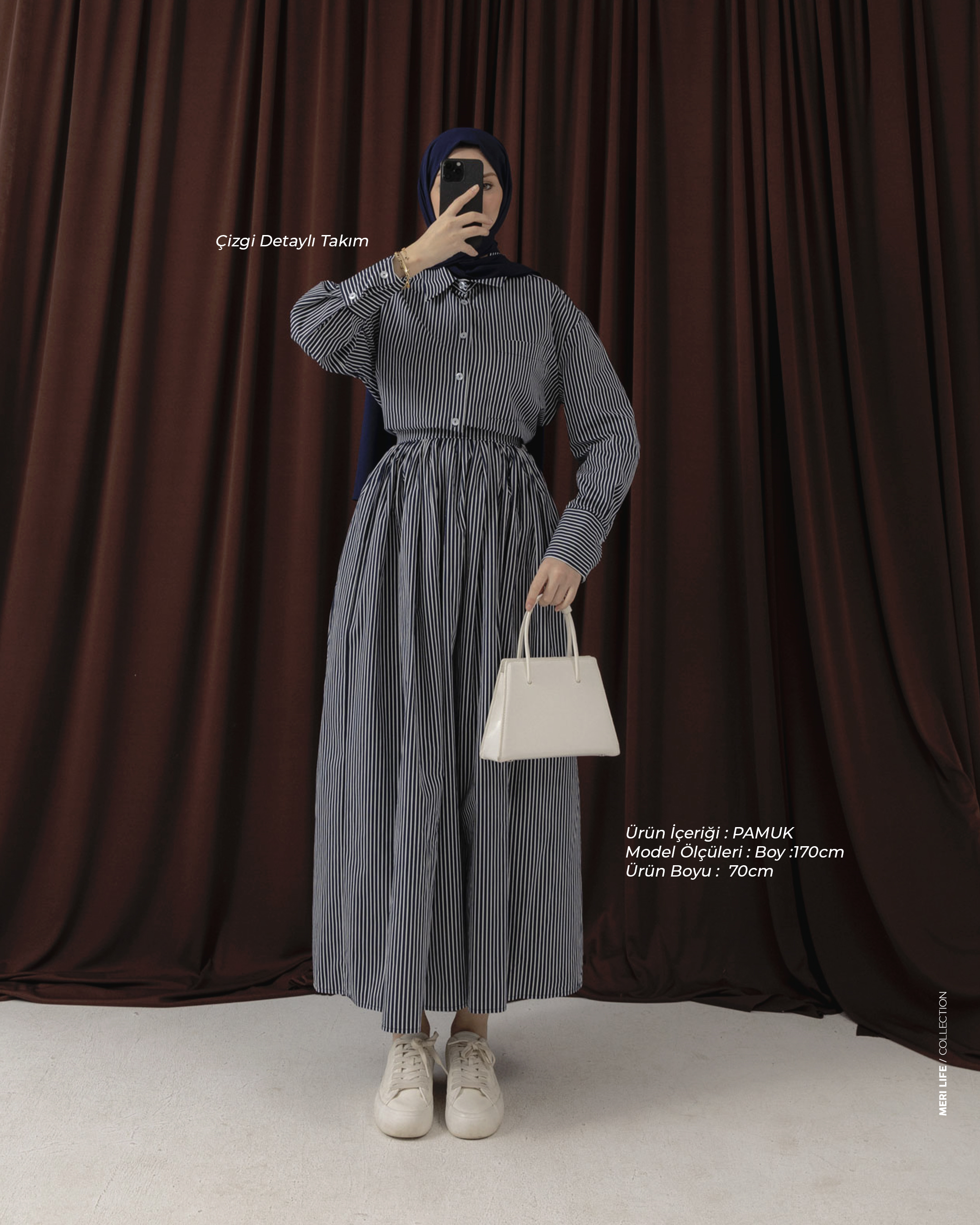 Çizgili Lacivert Takım