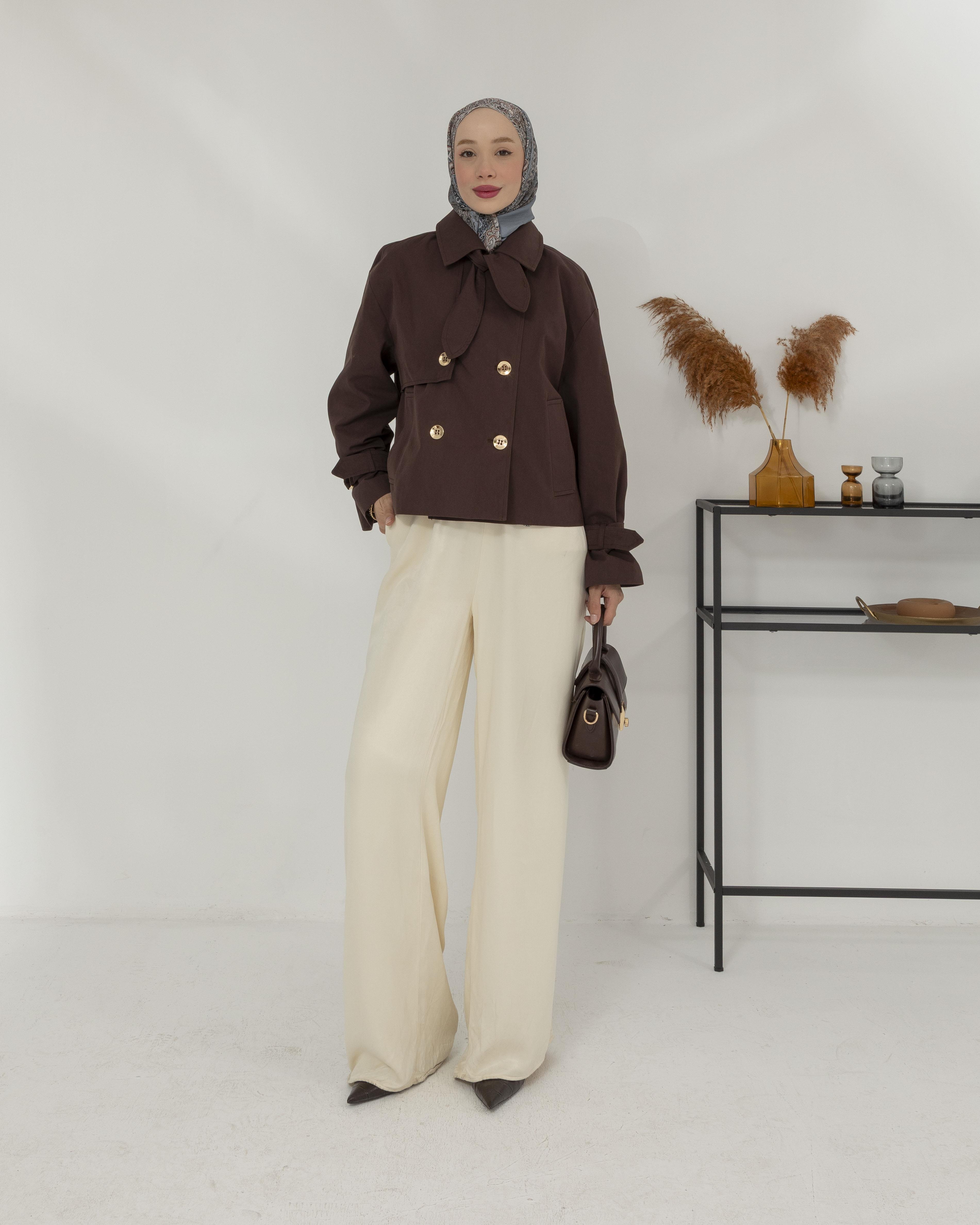 Kruvaze Kahve Trençkot