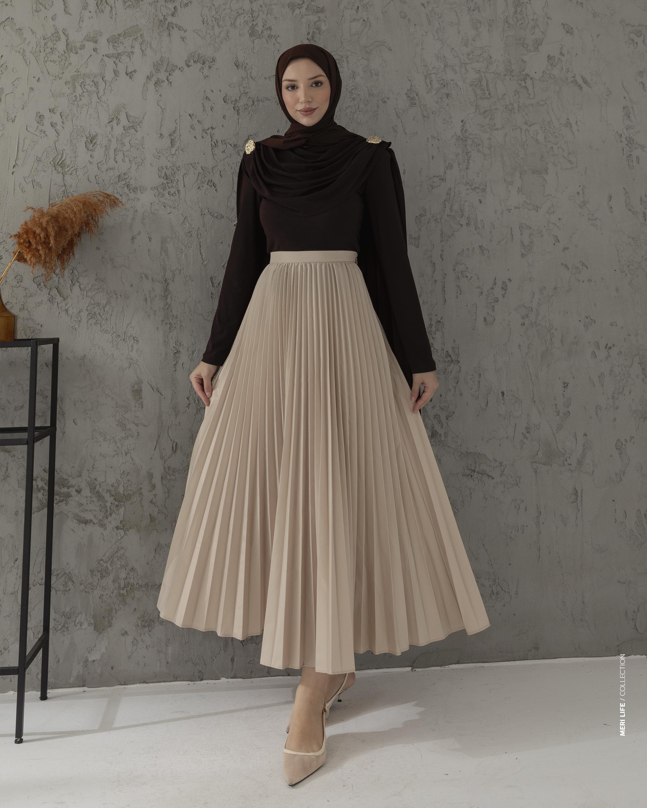 Omuz Büzgülü Kahve Penye Bluz