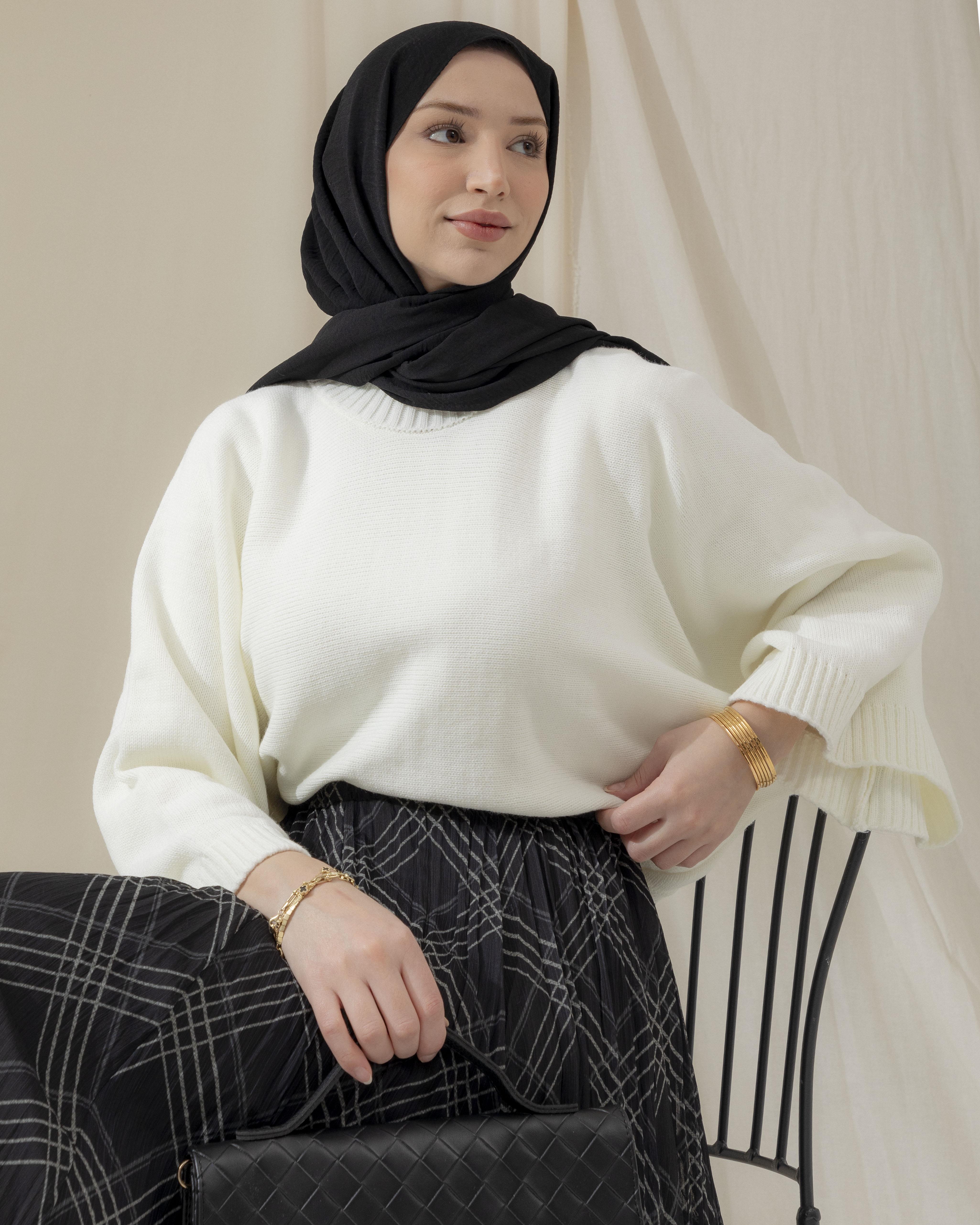 Salaş Kol Ekru Triko Bluz