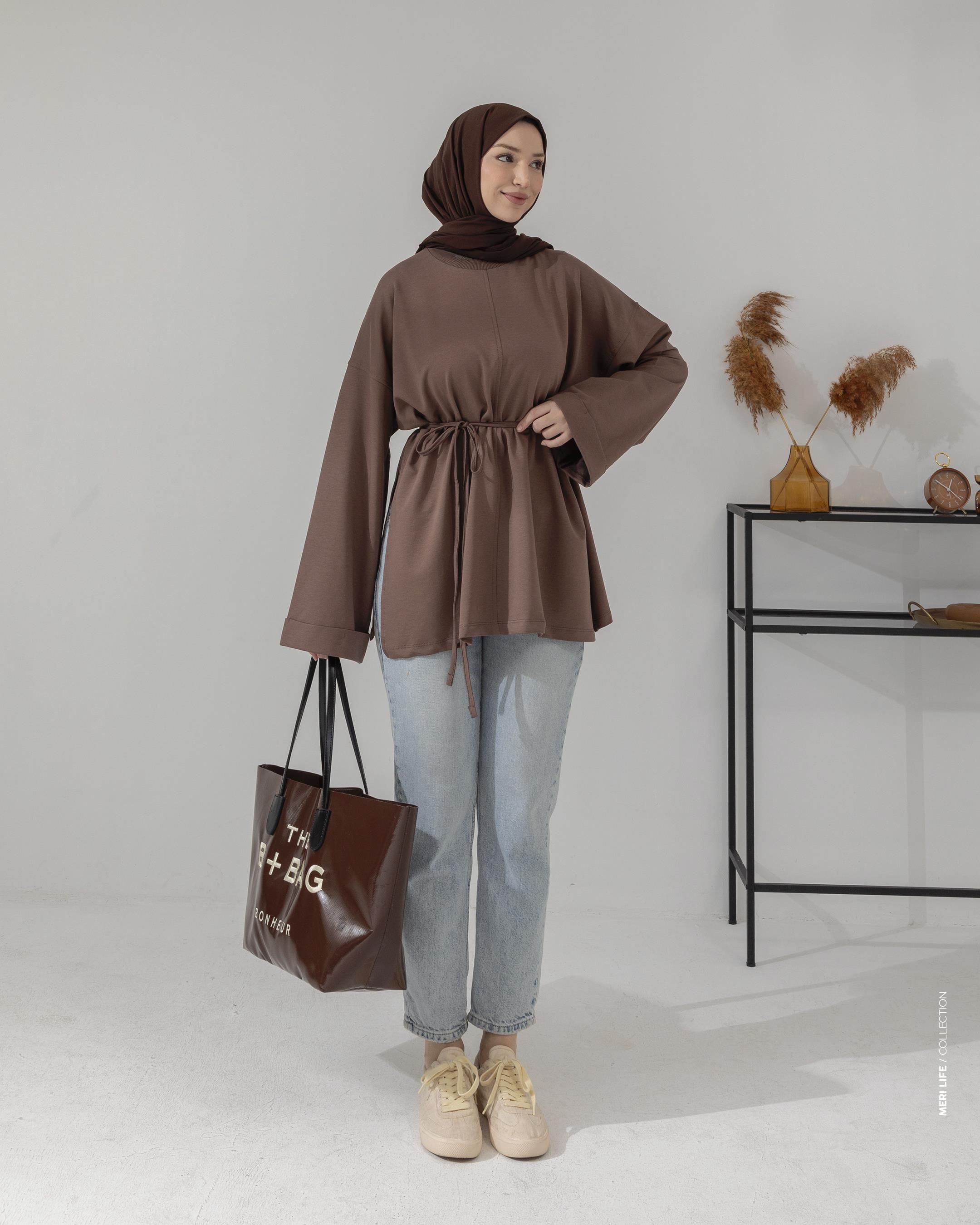 Yan Yırtmaçlı Vizon Sweat