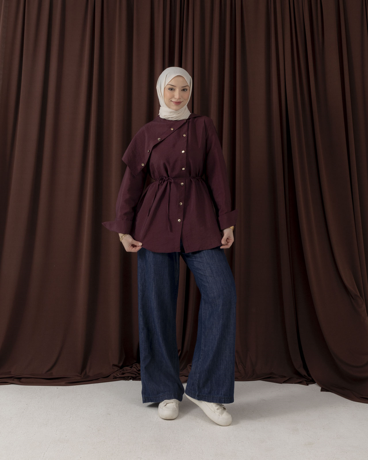 Büyük Yaka Bordo Gömlek