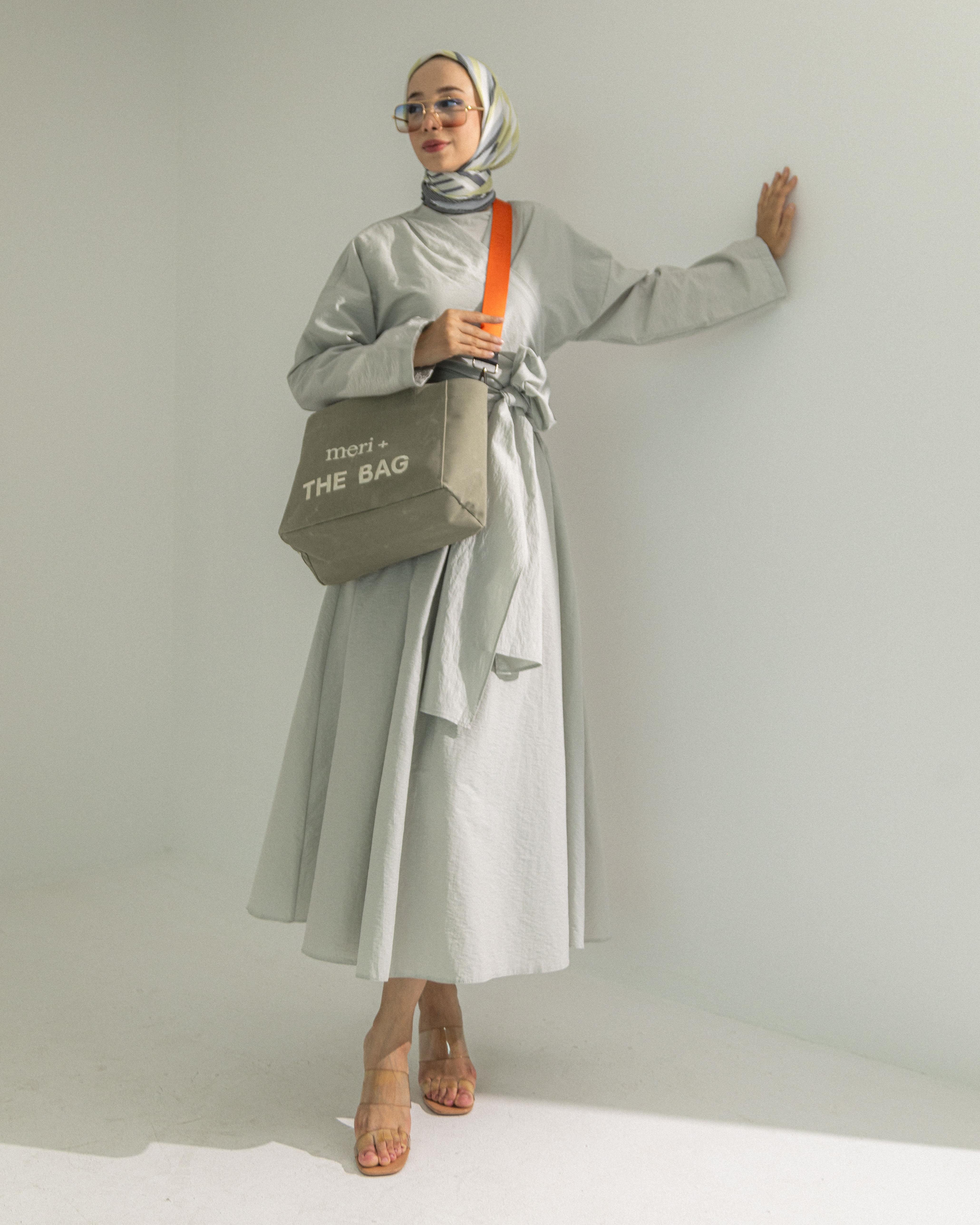 Küçük Boy Çağla Kanvas Çanta-Turuncu Kayış