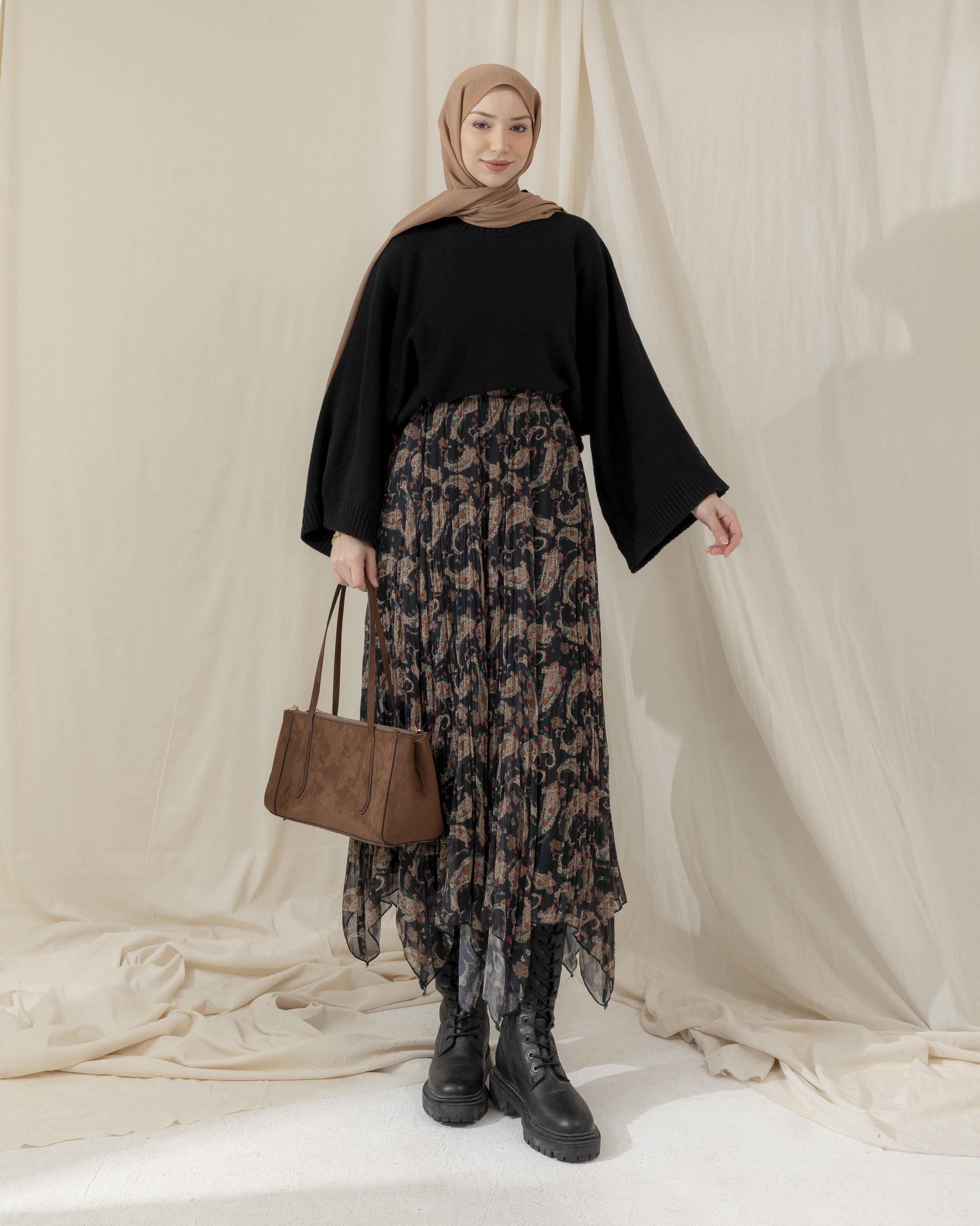 Salaş Kol Siyah Triko Bluz