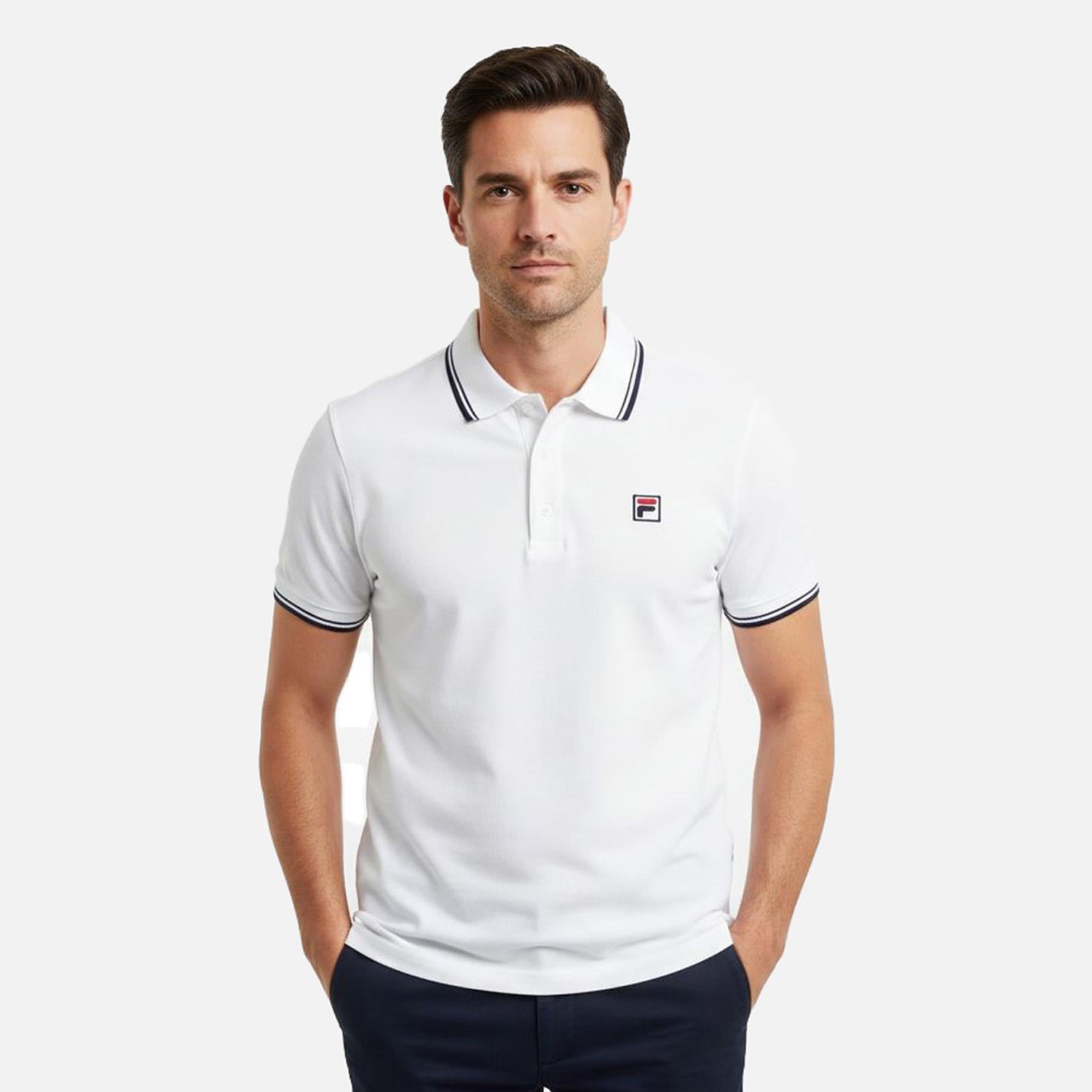 Fila Erkek Günlük Polo T-Shirt Biella Tipped Fam1102.10001 BIELLA REGULAR TIPPED POLO SHIRT