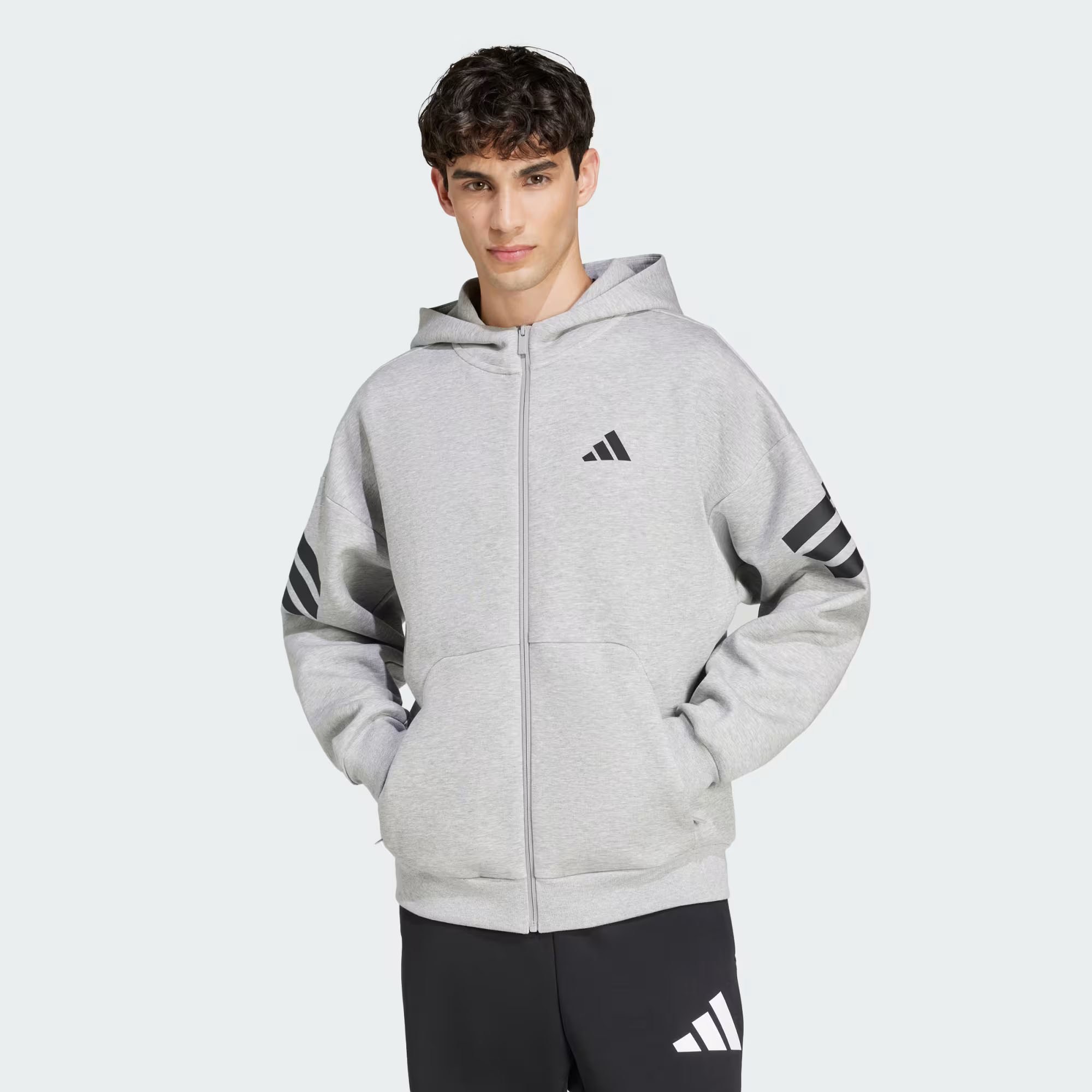 Adidas Erkek Günlük Kapşonlu Eşofman Üstü M Fı 3S Fz Jd4828