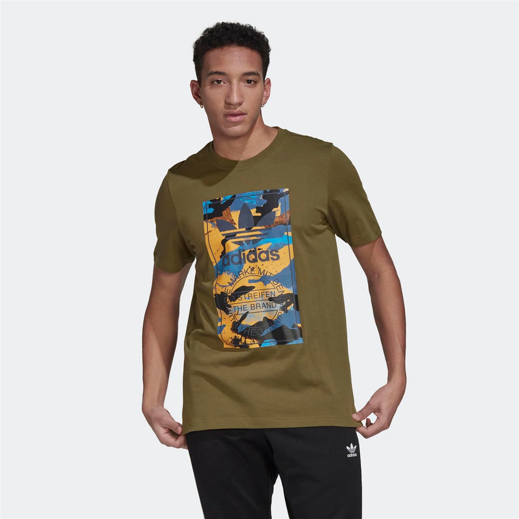 Adidas Erkek Günlük T-Shirt Camo Tongue Tee Hk5158