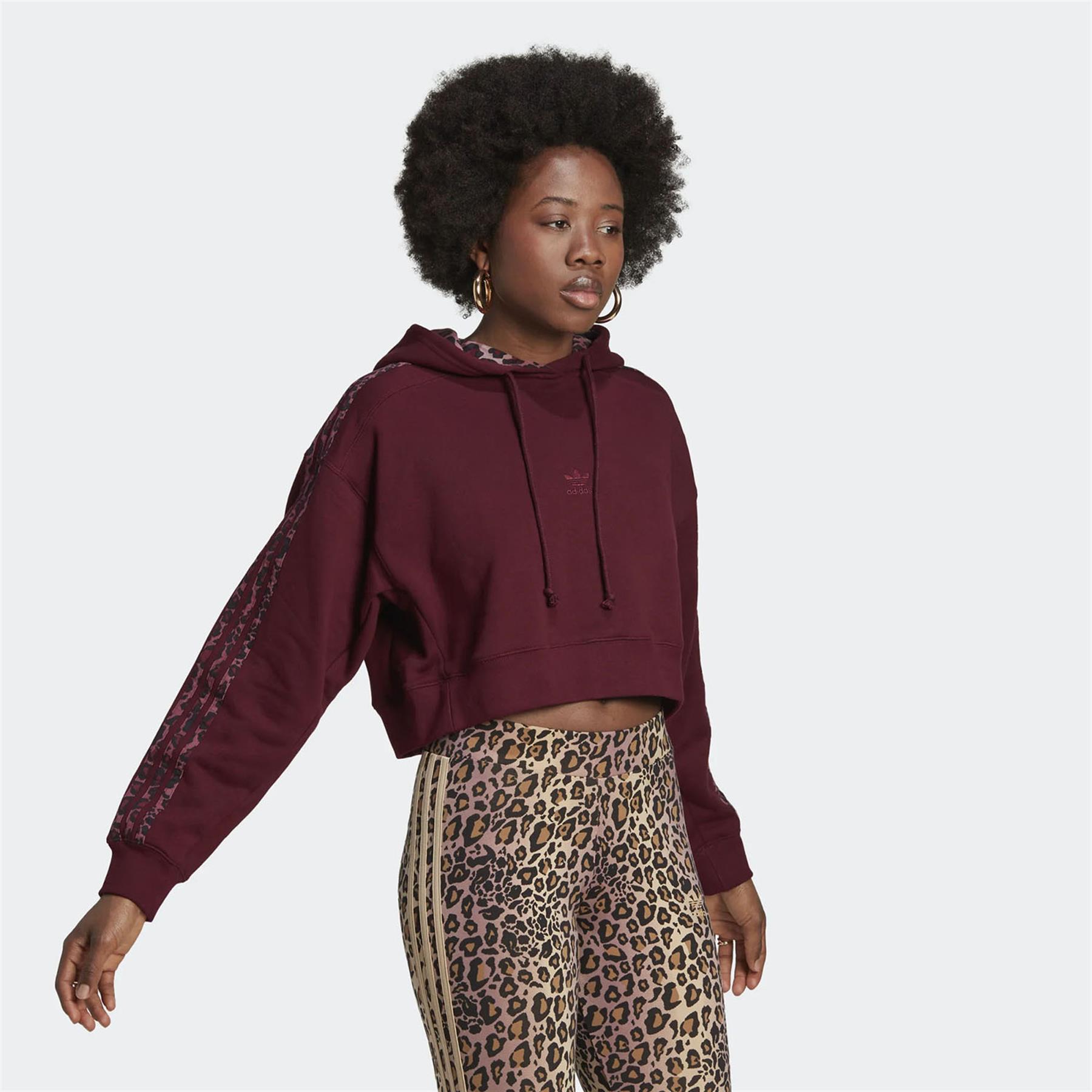 Adidas Kadın Günlük Kapşonlu Sweatshirt Hoodie Logo Hk5193