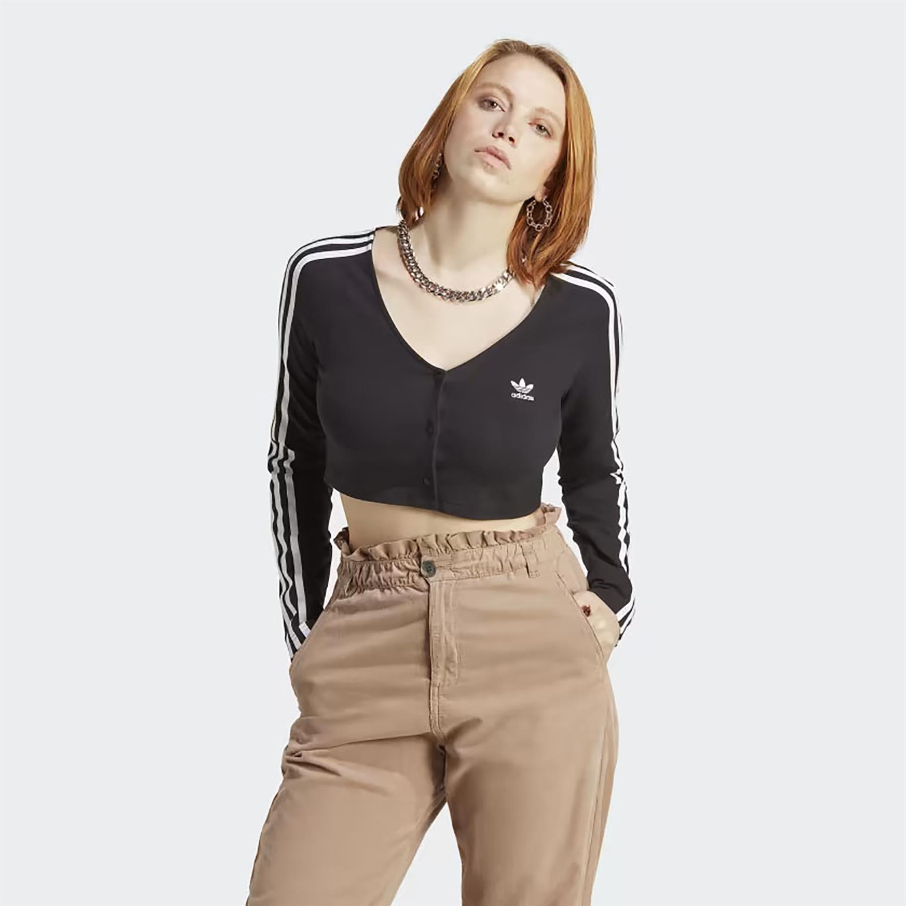 Adidas Kadın Günlük T-Shirt Button Ls Ic5473