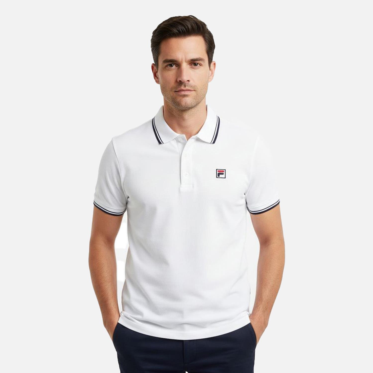 Fila Erkek Günlük Polo T-Shirt Biella Tipped Fam1102.10001 BIELLA REGULAR TIPPED POLO SHIRT