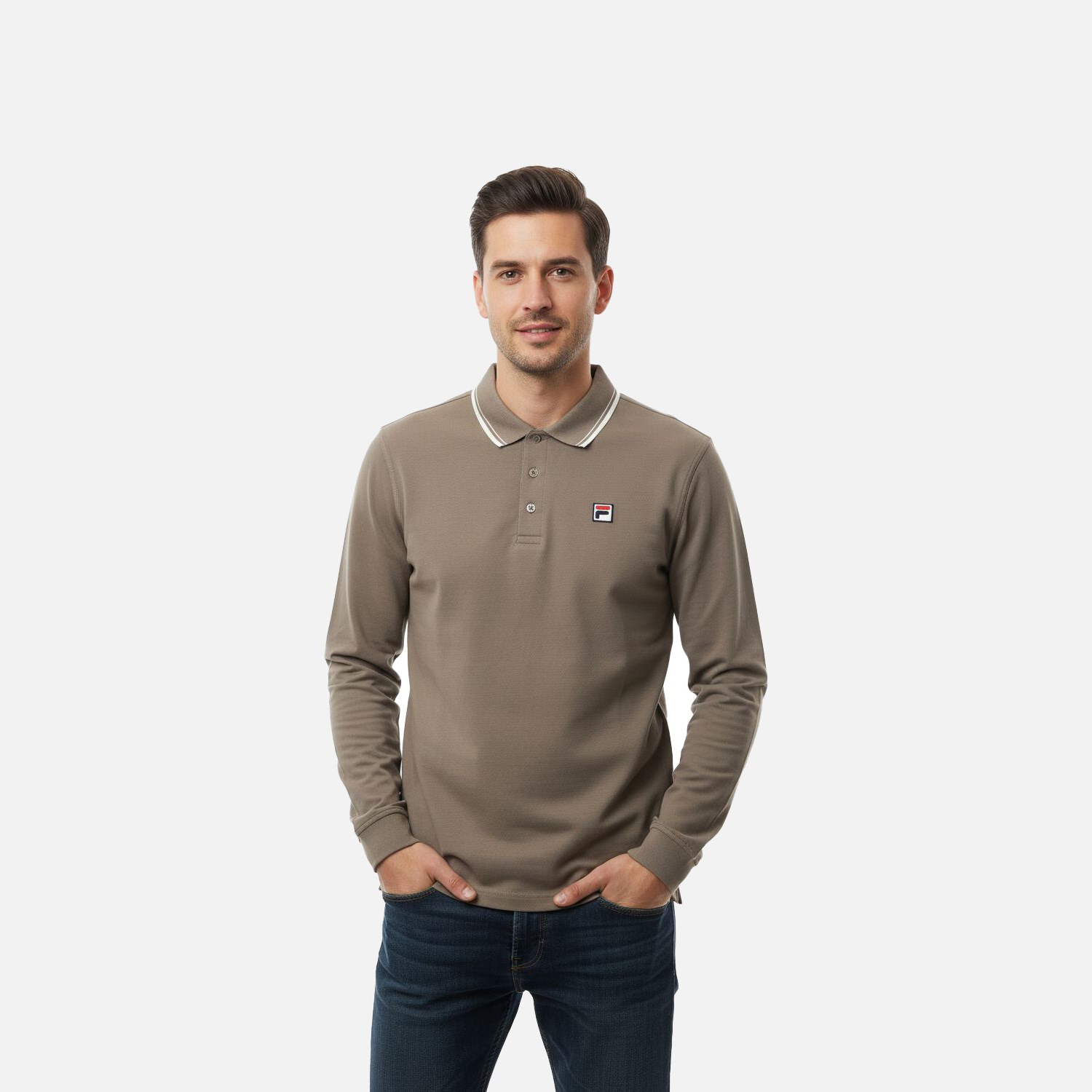 Fila Erkek Polo T-Shirt Men Biella Tipped Long Sleeve Fam1096.70008 Fila Erkek Polo T-Shirt Men Biella Regular Tipped Long Sleeve Fam1096.70008
