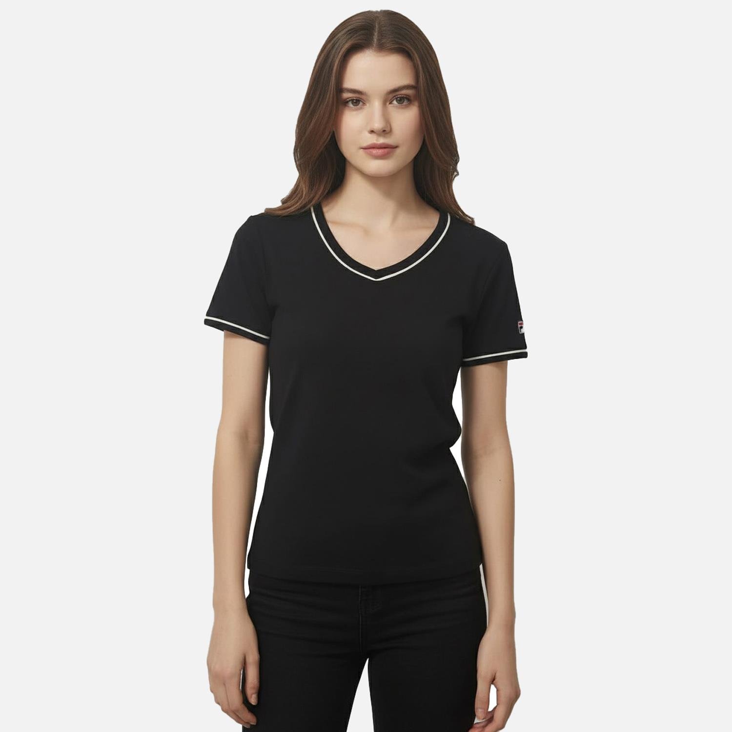 Fila Kadın Günlük T-Shirt Portello Slim V-Neck T-Shirt Faw1166.80010