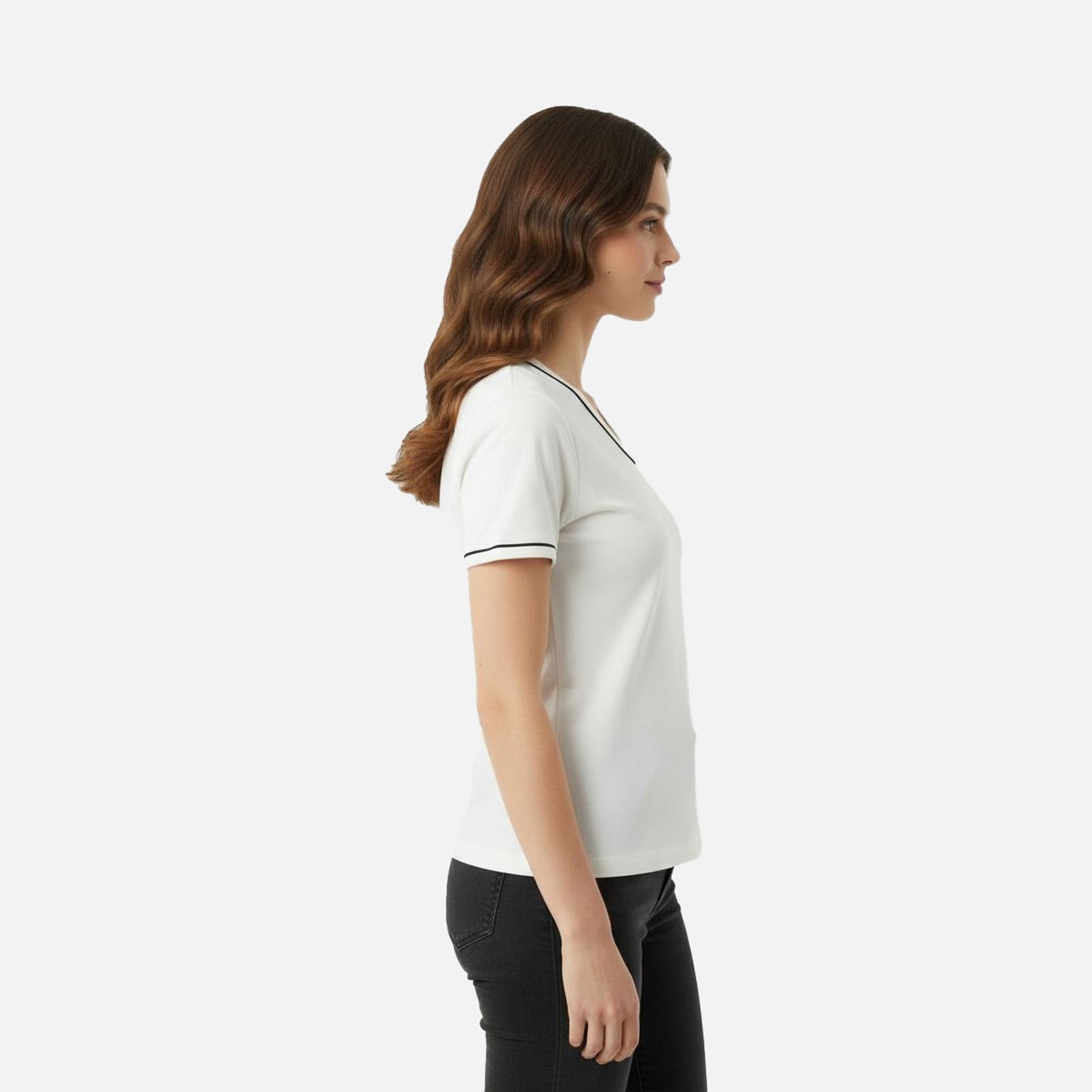 Fila Kadın T-Shirt Portello Slim V-Neck Faw1166.10010