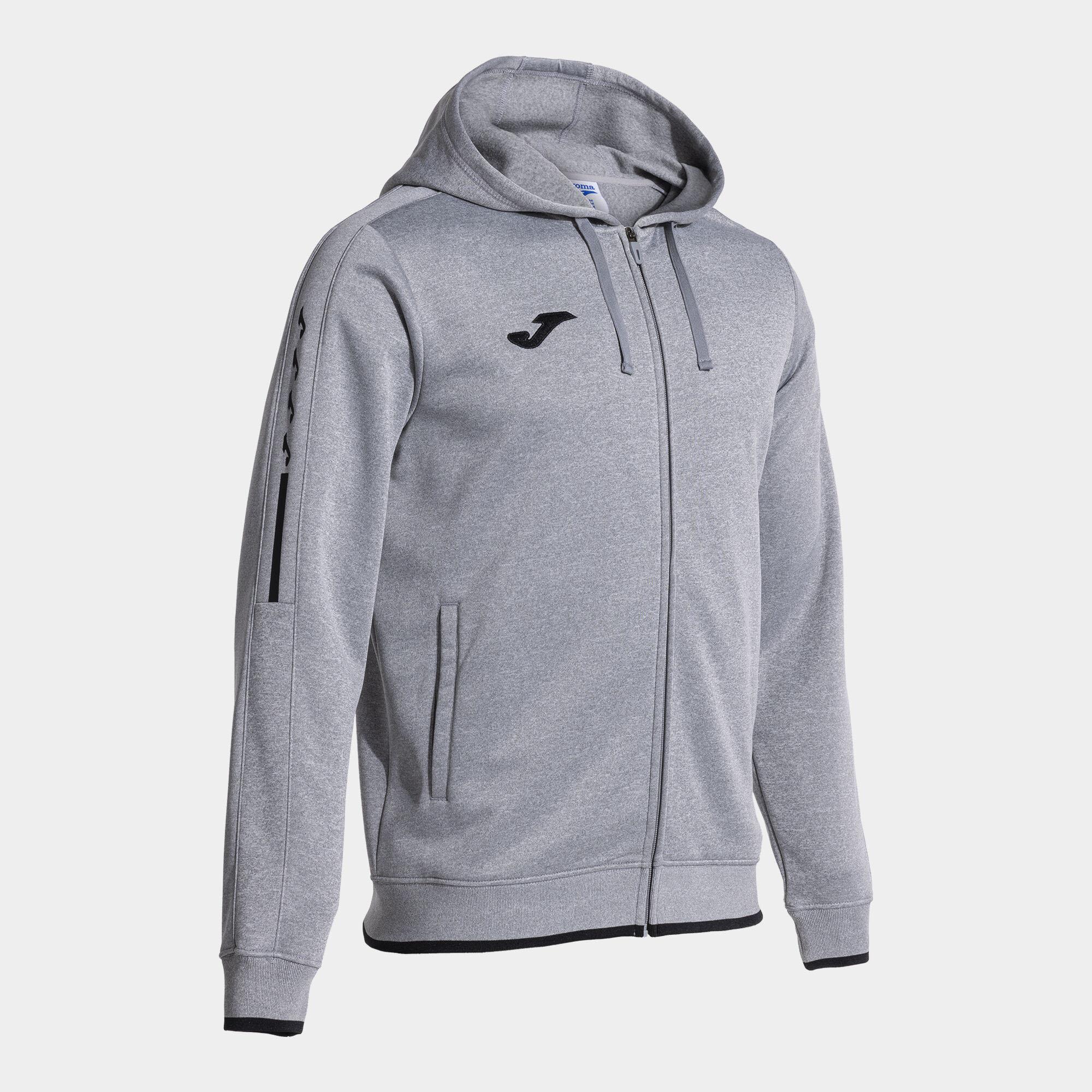 Joma Erkek Günlük Sweatshirt Olımpiada Zip-Up Hoodie 103707.251 OLIMPIADA ZIP-UP HOODIE MELANGE GREY BLACK