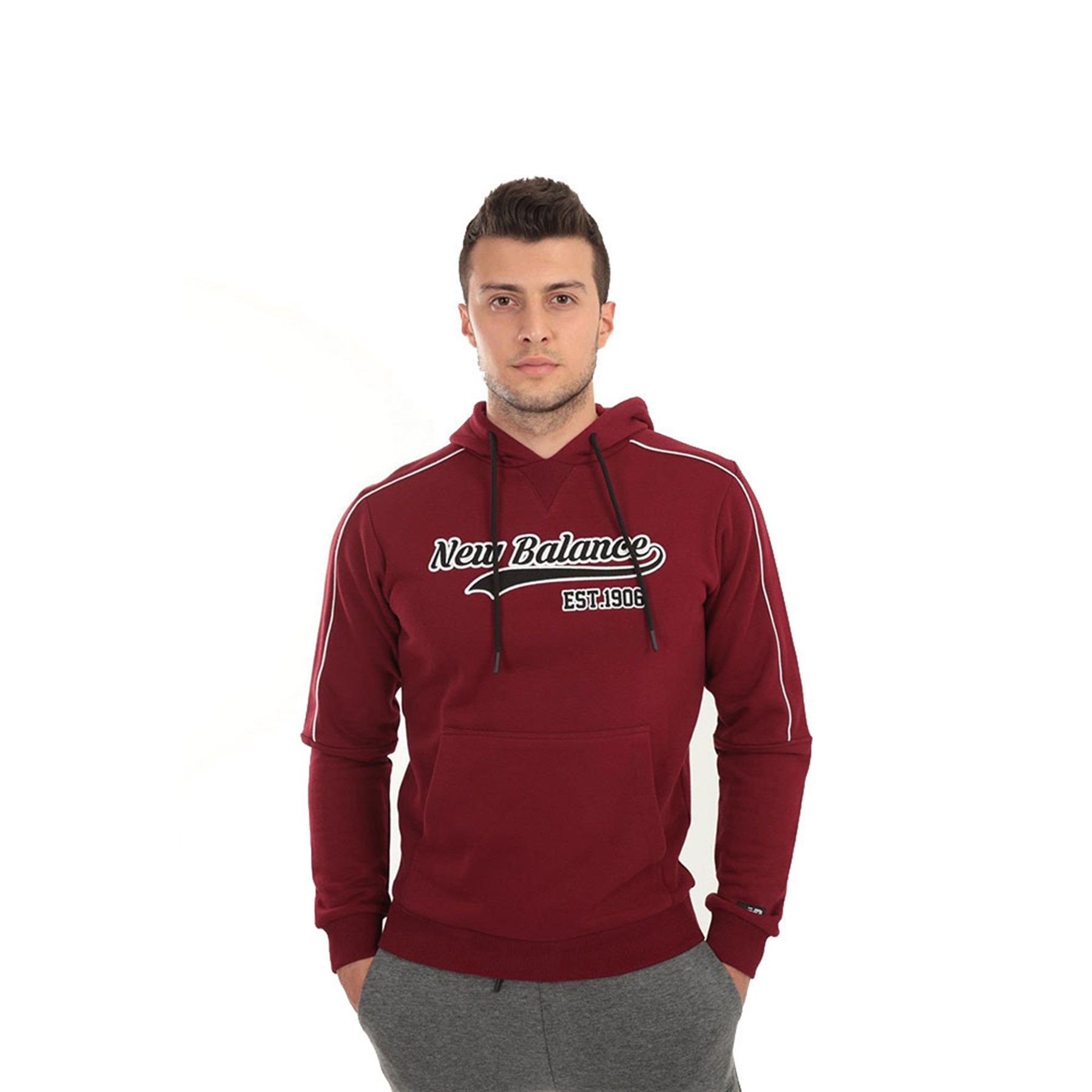 New Balance Erkek Kapüşonlu Sweatshirt Nb Team Retro Hoodie Mph003-Bkr