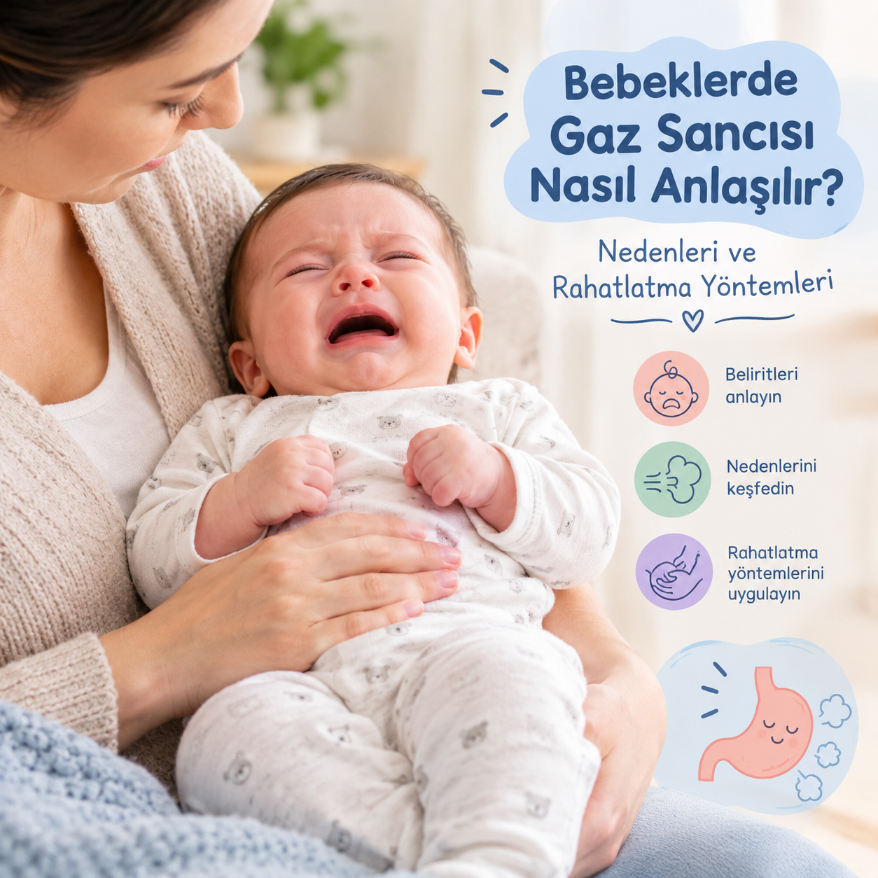 bebeklerde gaz sancısı, bebek gazı nasıl çıkarılır, yenidoğan bebek bakımı, bebeklerde kolik