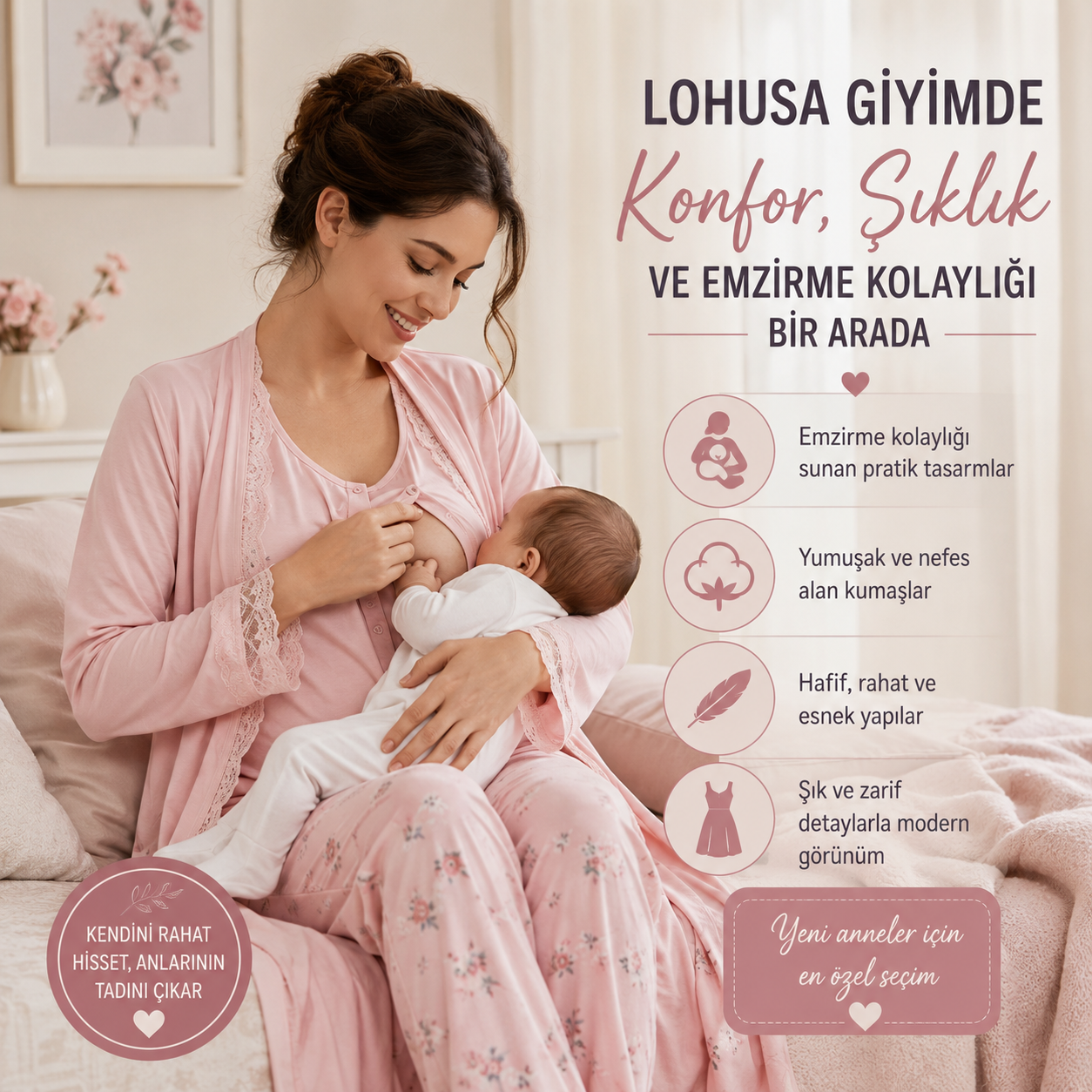 Lohusa Giyimde Konfor, Şıklık ve Emzirme Kolaylığı Bir Arada