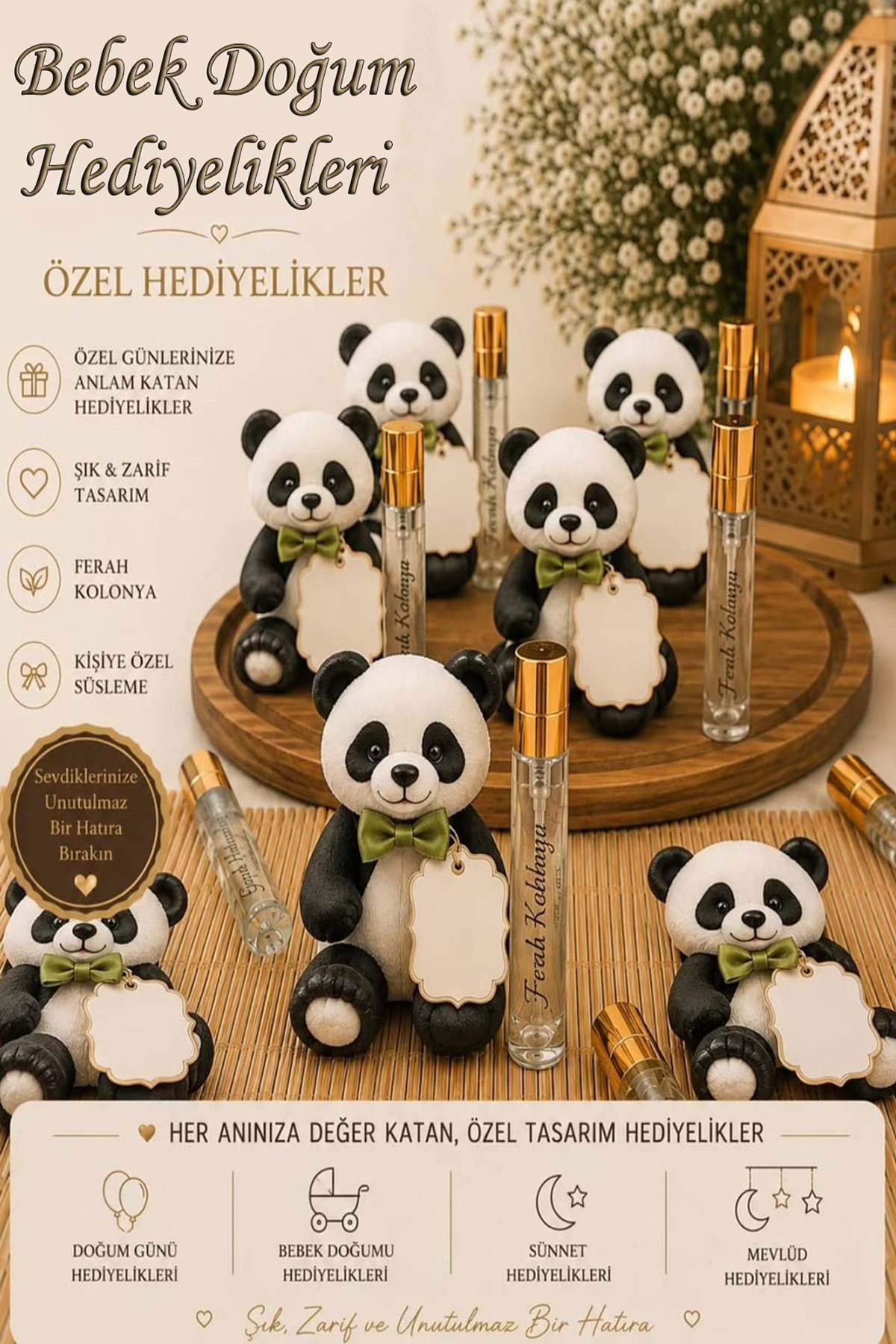 Doğum Sonrası Hastenede Panda Konseptli Hediyelik