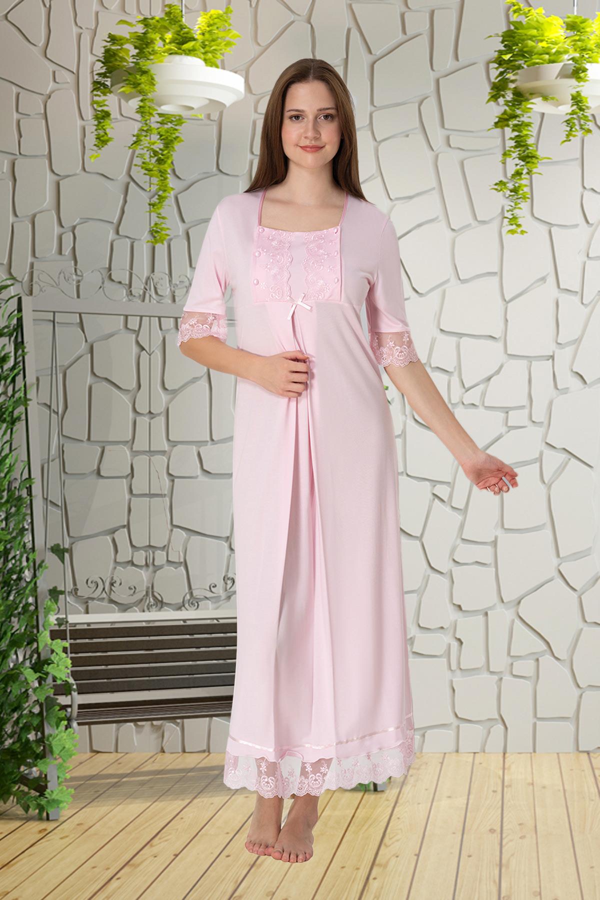 Effortt 6033 Pembe Dantelli Lohusa Gecelik