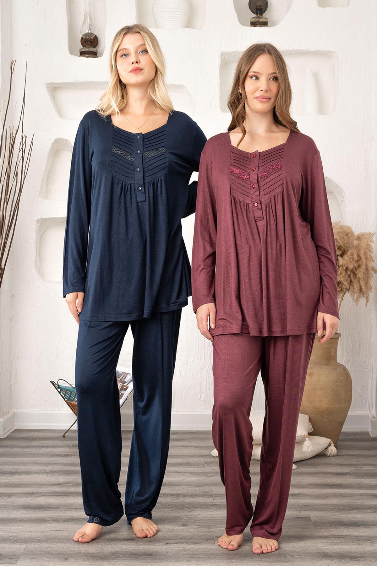 Bone 5926 Dantelli Büyük Beden Pijama Takımı
