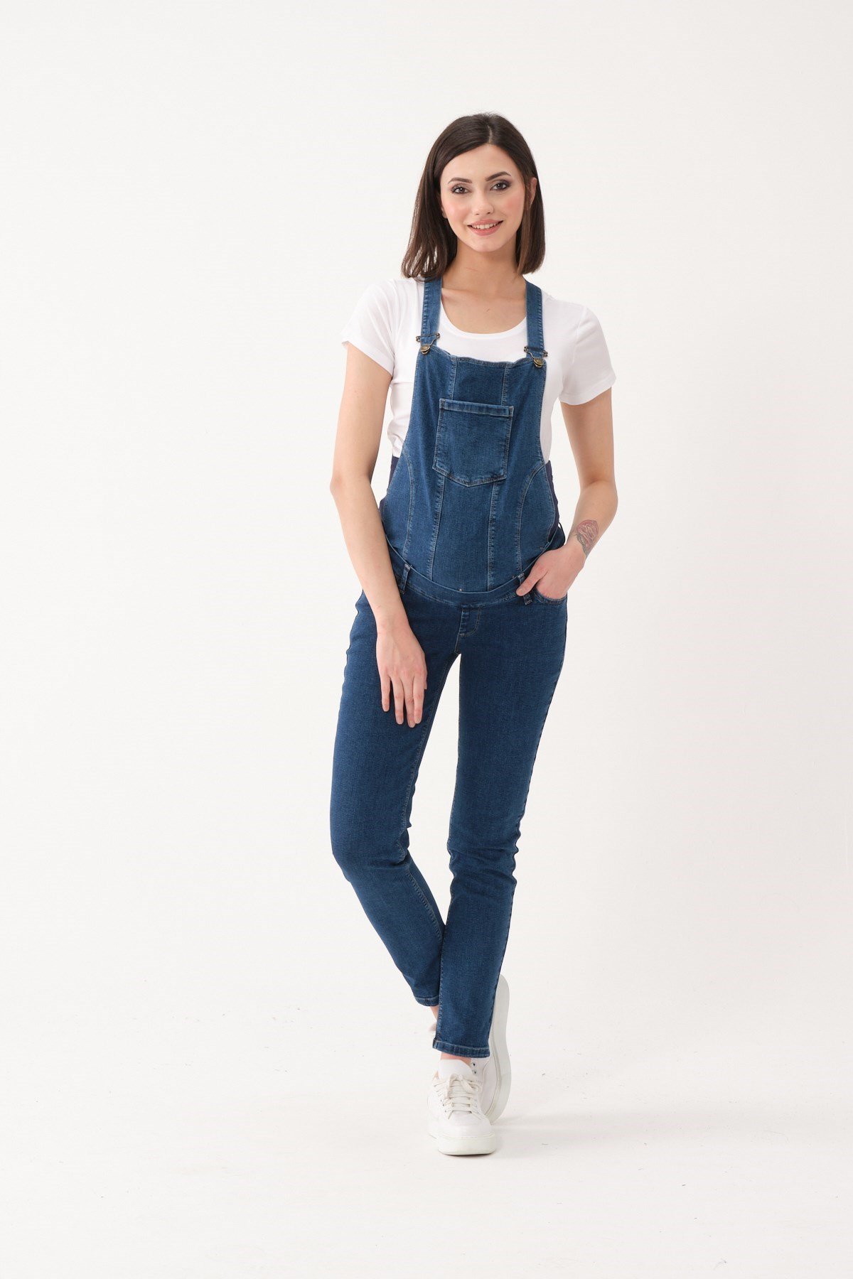 Busa Hamile Çift Kullanımlı Salopet Pantolon Lacivert