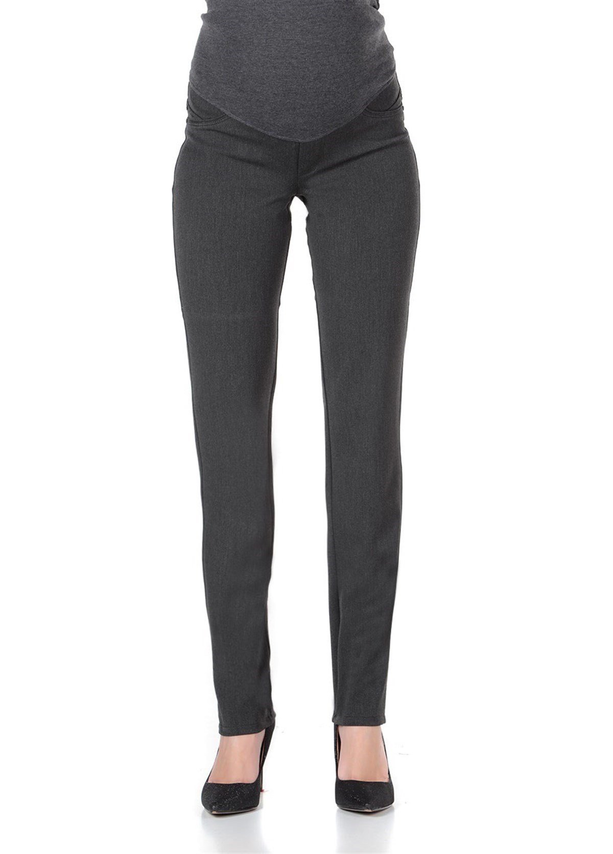 Busa Hamile Gabardın Pantolon Gri