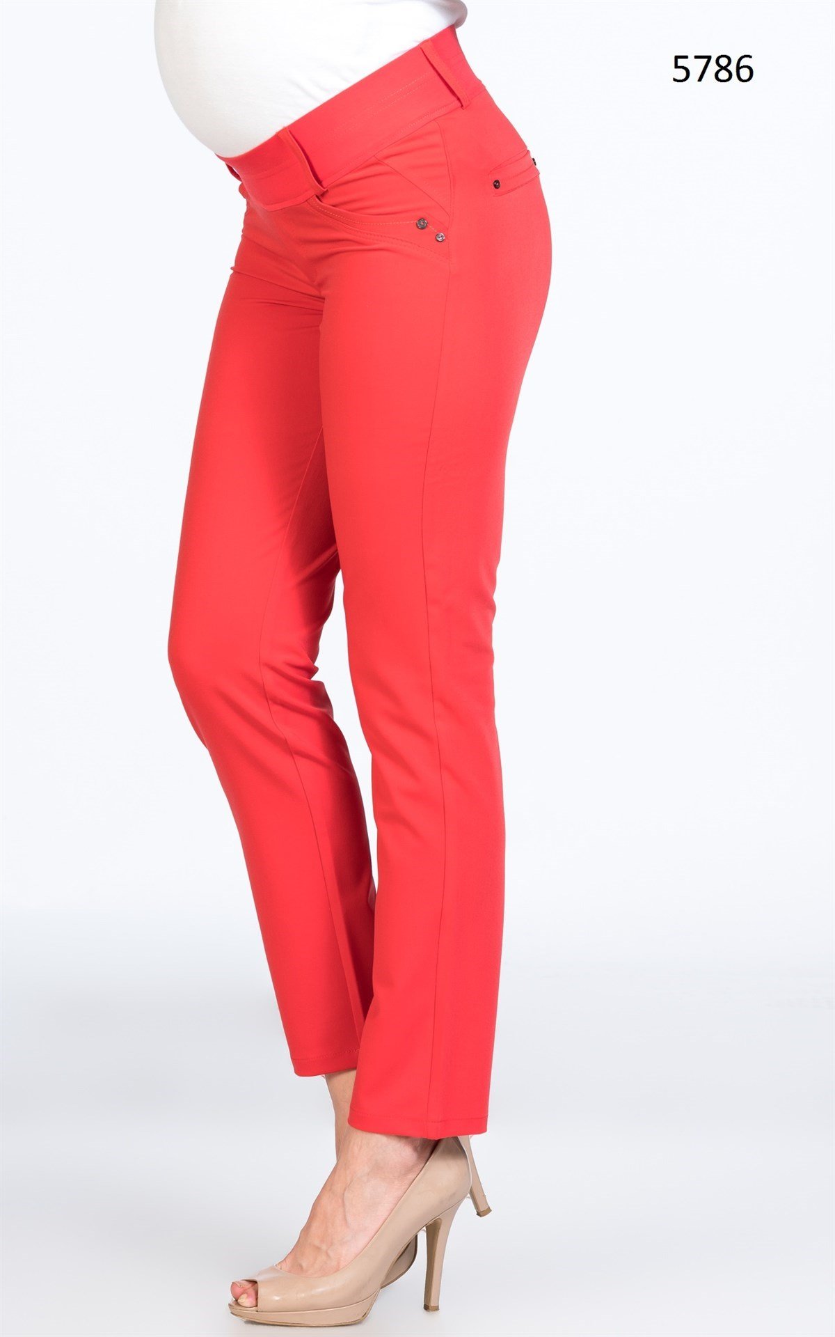 Busa Hamile Gabardın Pantolon Kırmızı