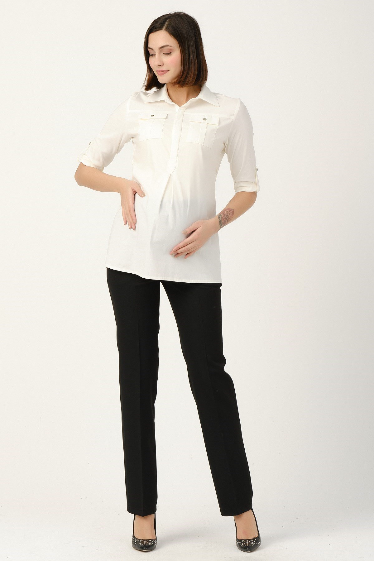 Busa Maternity Shirt Ecru